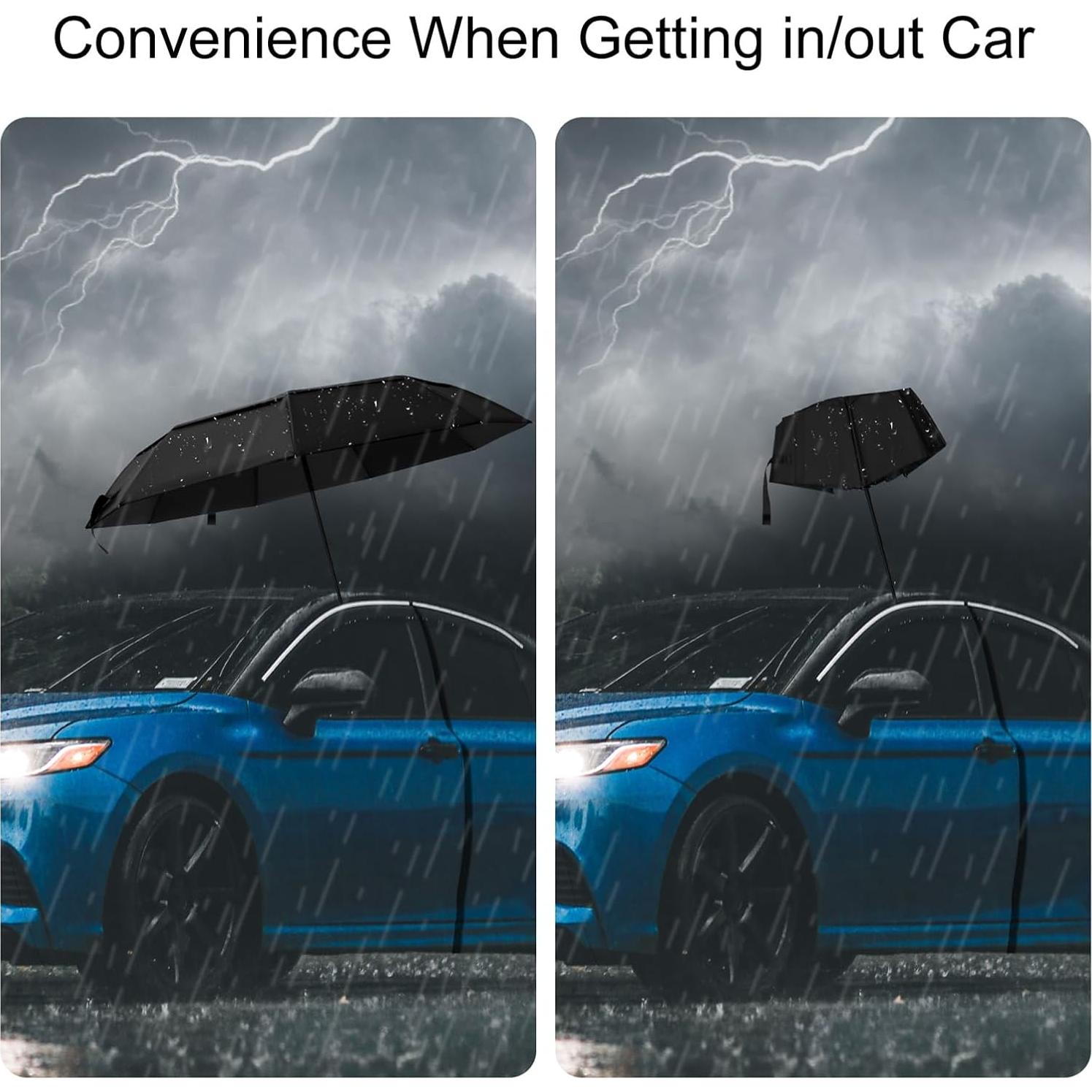 Paraguas de Viaje TradMall 107 cm Doble Techo Automático Compacto