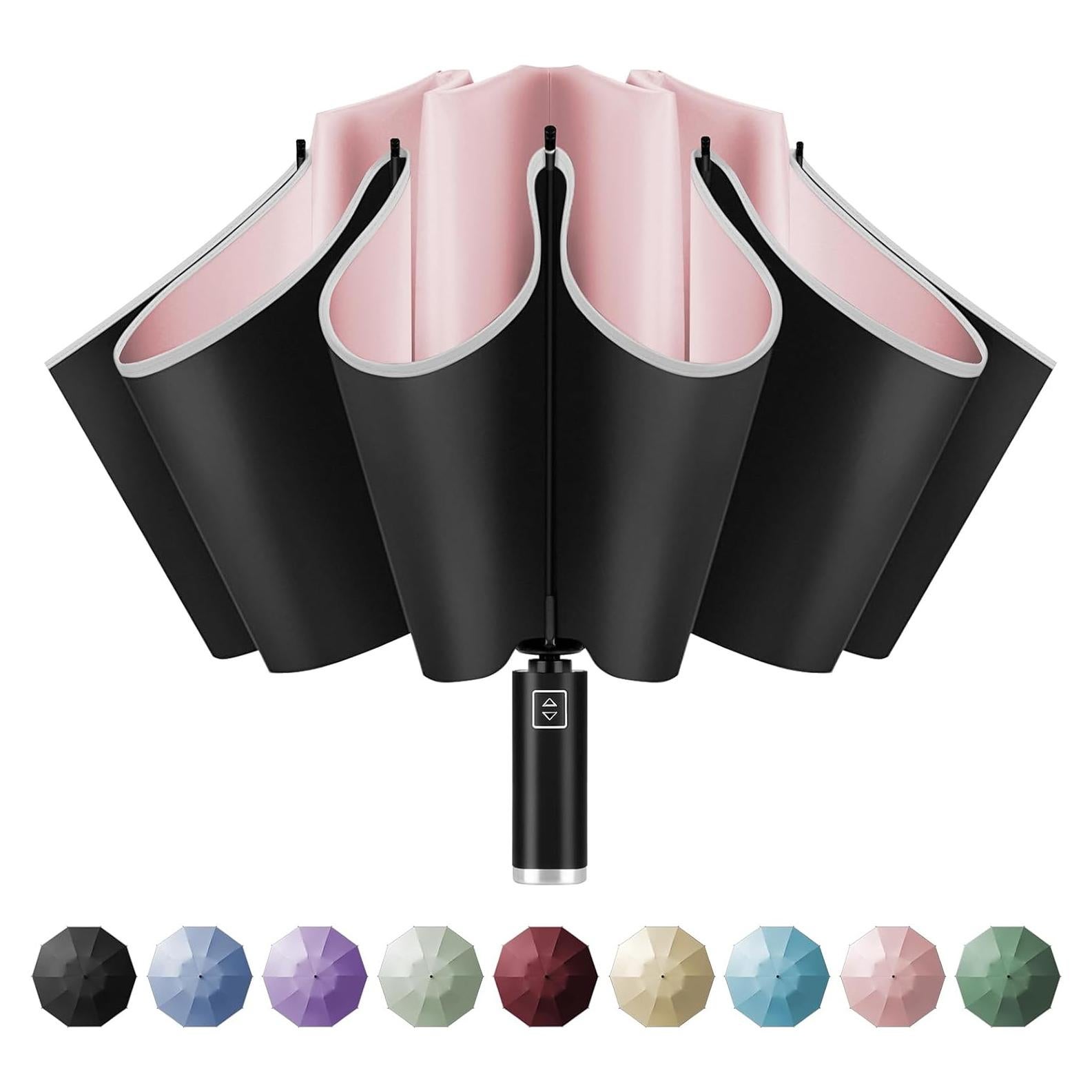 Paraguas Invertido Automático Yoobure Rosa 118cm Plegable UV