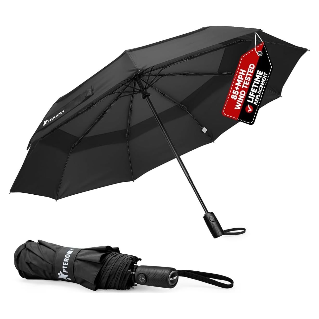 Paraguas PTEROMY Compacto a Prueba de Viento 106.68 cm