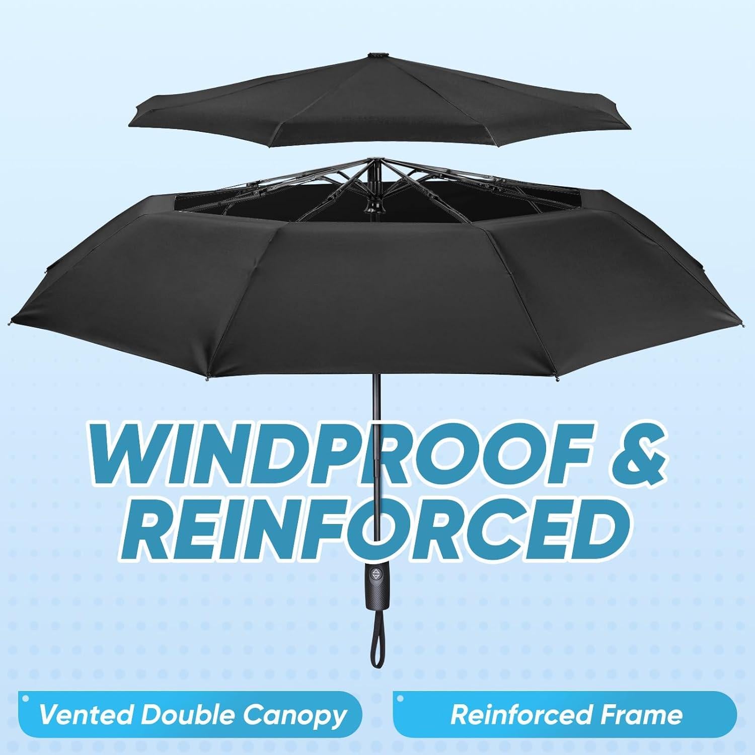 Paraguas PTEROMY Compacto a Prueba de Viento 106.68 cm