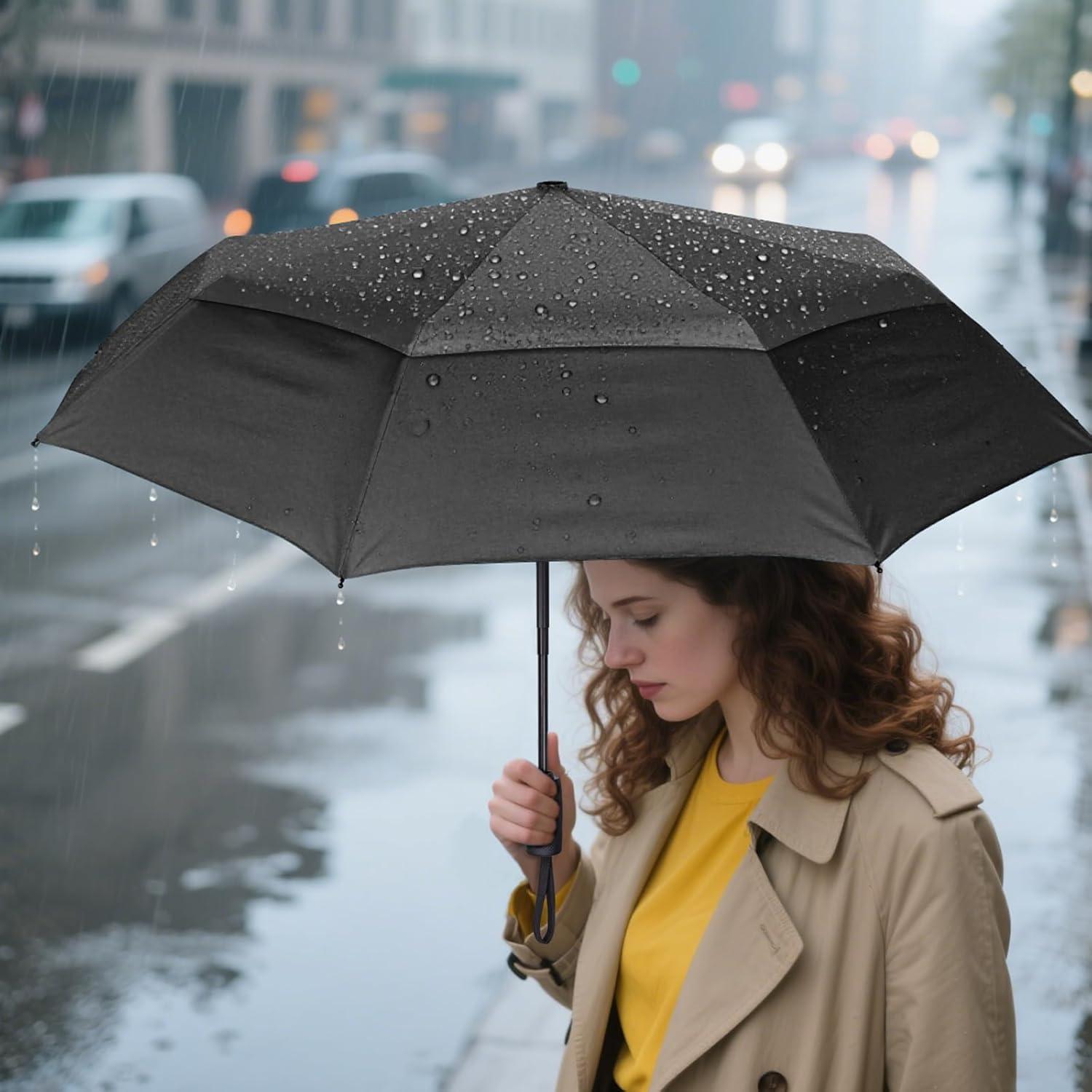 Paraguas PTEROMY Compacto a Prueba de Viento 106.68 cm