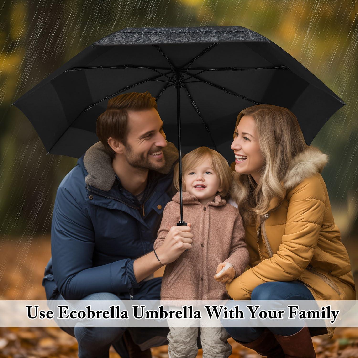 Paraguas de Golf ECOBRELLA 137 cm Doble Capa Impermeable