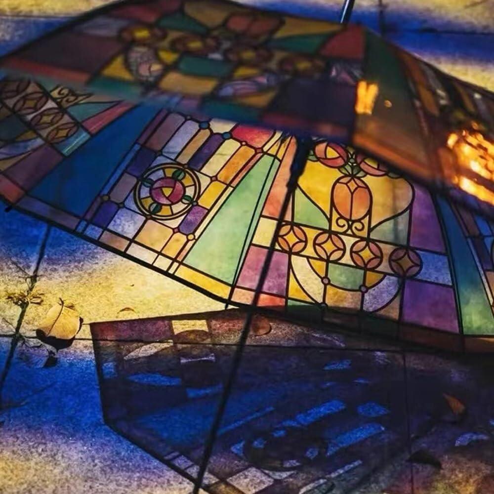 Paraguas Automático Vintage de Vidrio Templado para Mujeres