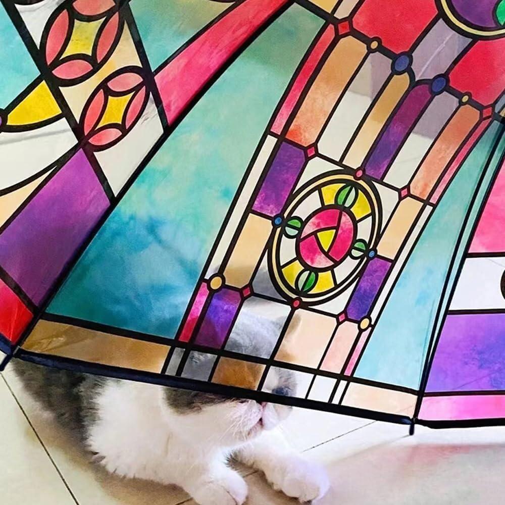 Paraguas Automático Vintage de Vidrio Templado para Mujeres