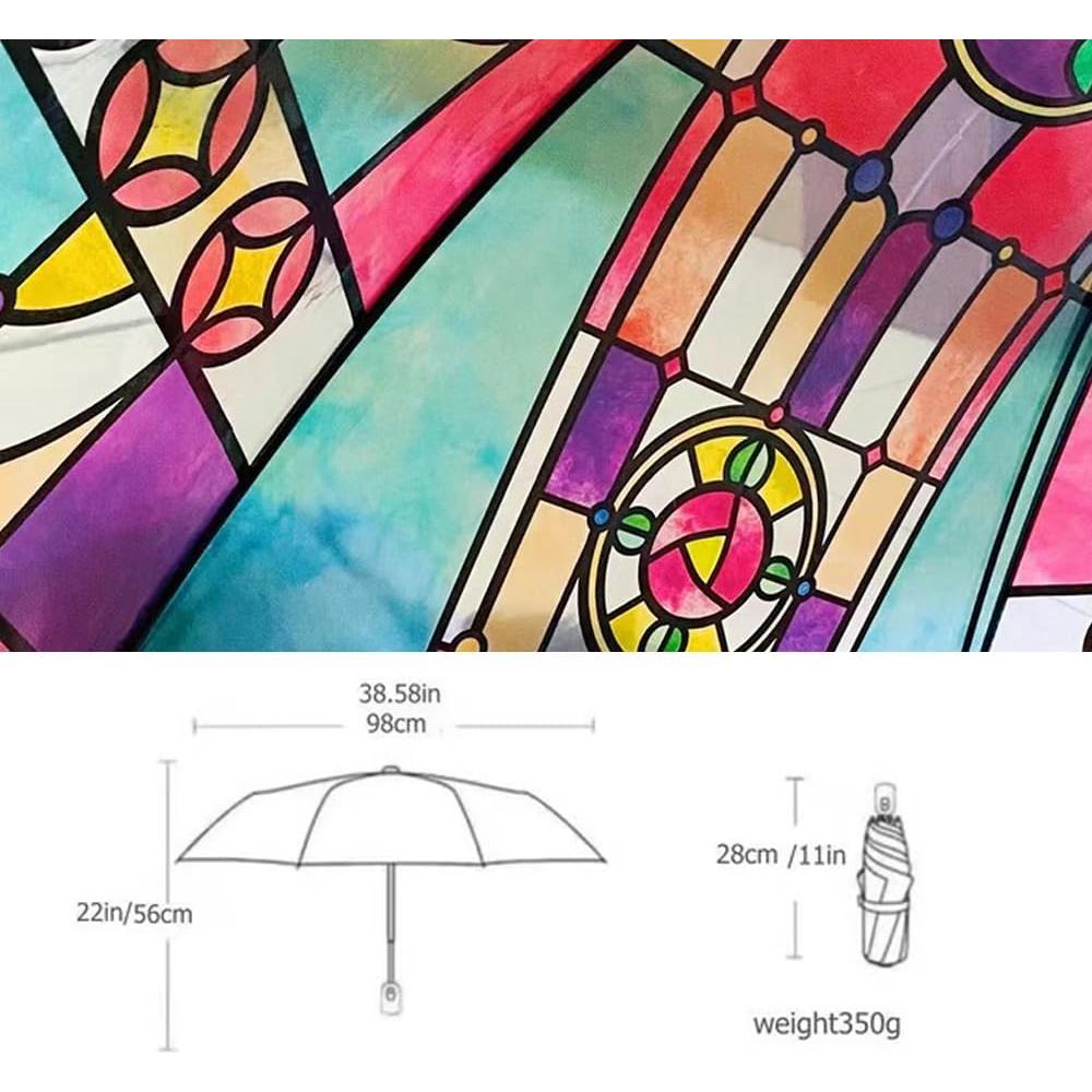 Paraguas Automático Vintage de Vidrio Templado para Mujeres