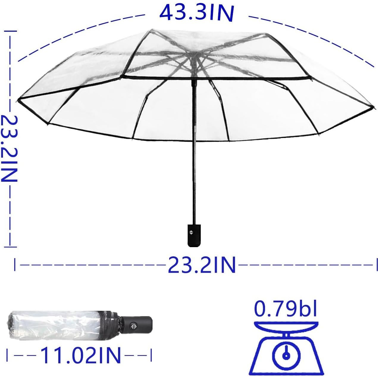 Paraguas Compacto Automático Ecológico Negro - Viaje y Fotografía