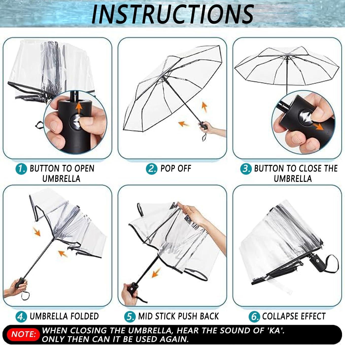 Paraguas Compacto Automático Ecológico Negro - Viaje y Fotografía