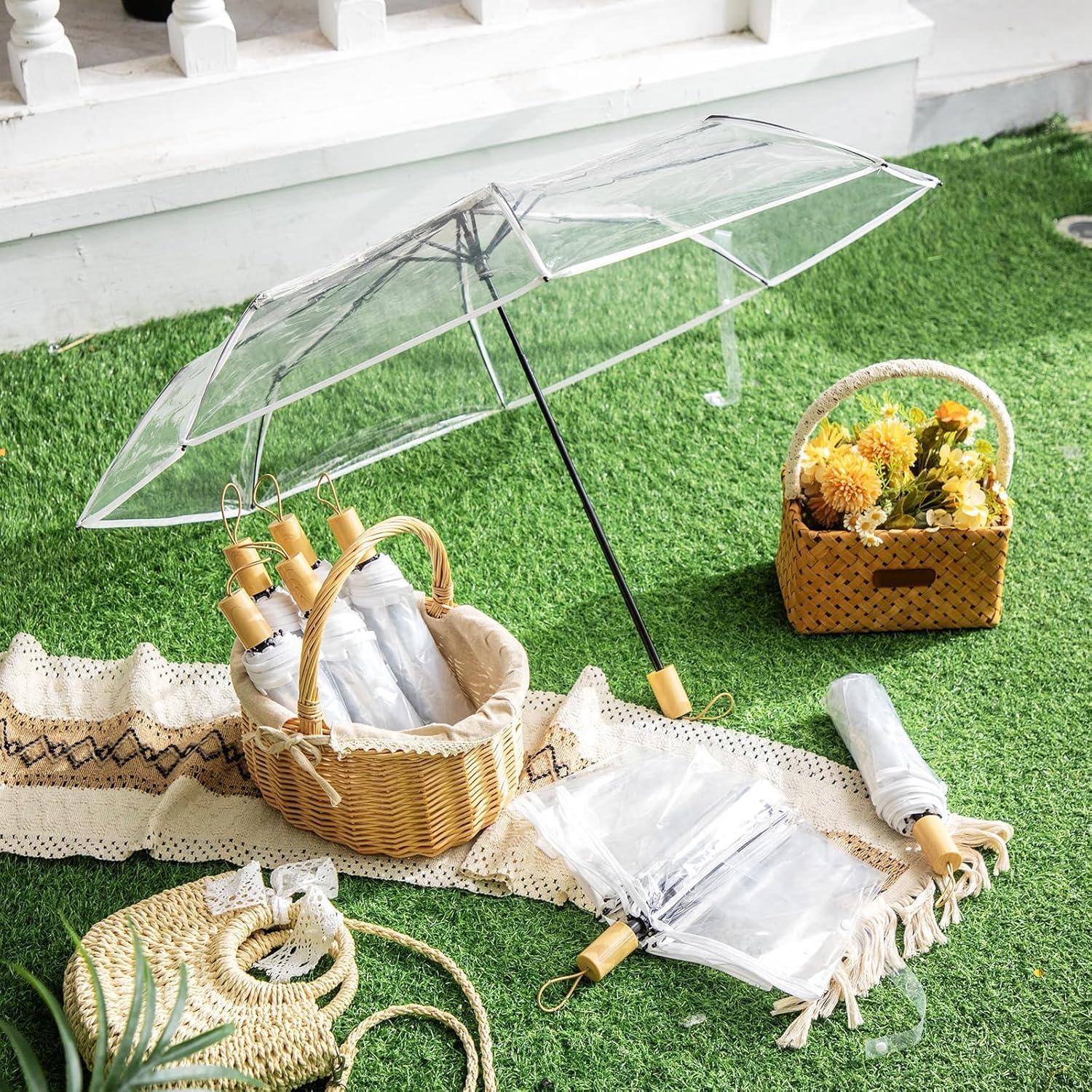 Paraguas Plegable Automático Sanwuta Transparente 2 Unidades