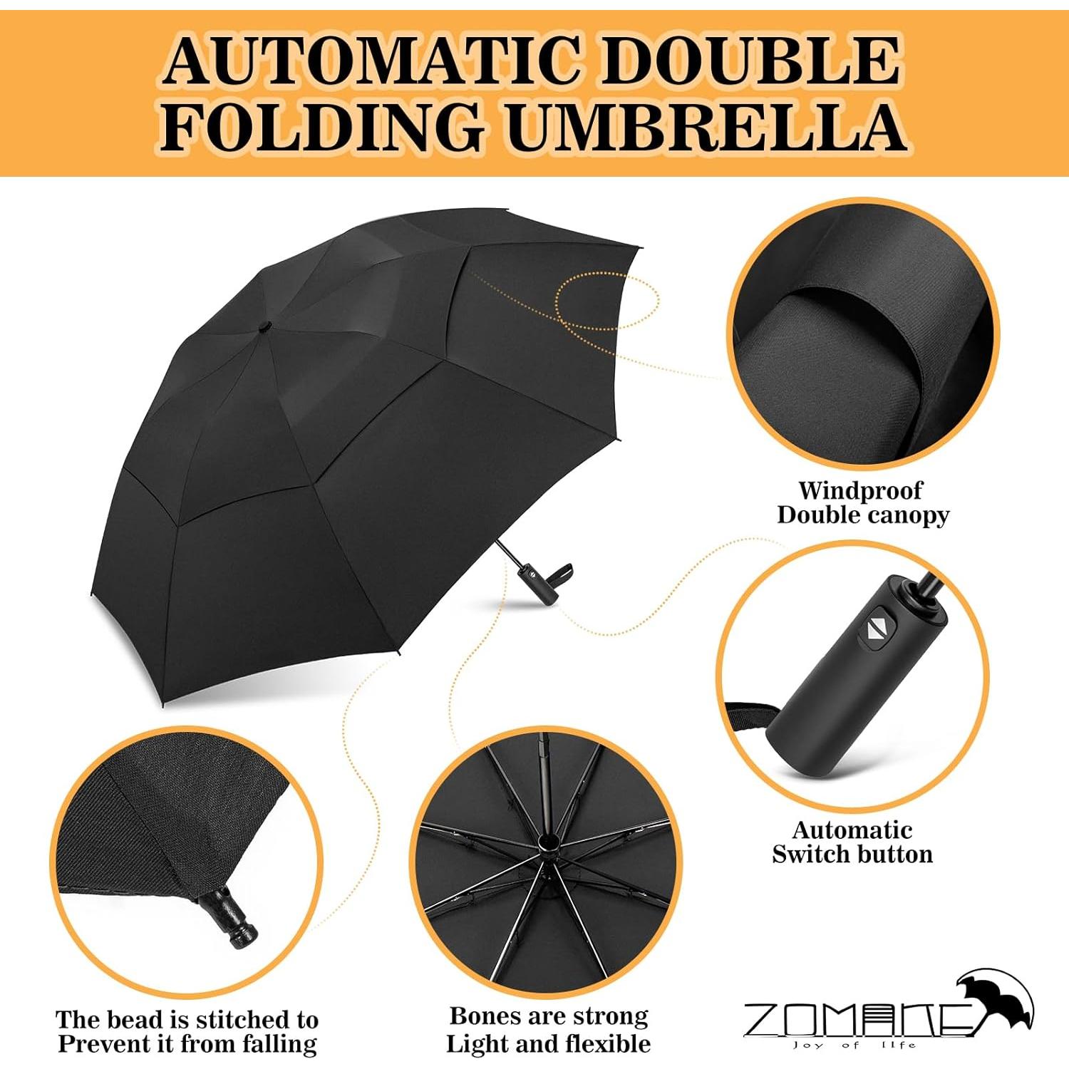 Paraguas de Golf ZOMAKE 54 cm Compacto Automático Impermeable