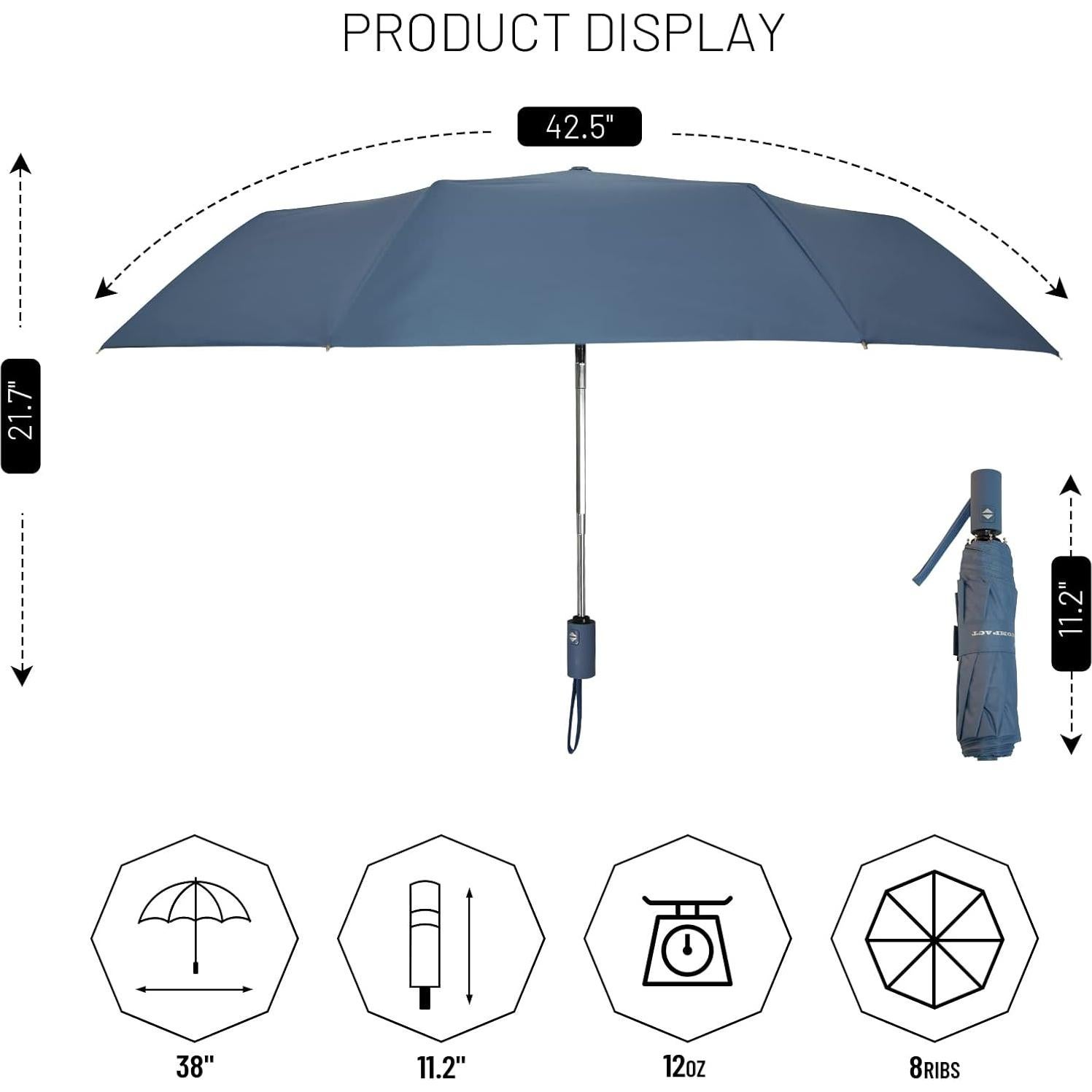 Paraguas Automático Compacto SY COMPACT 96.5 cm Azul