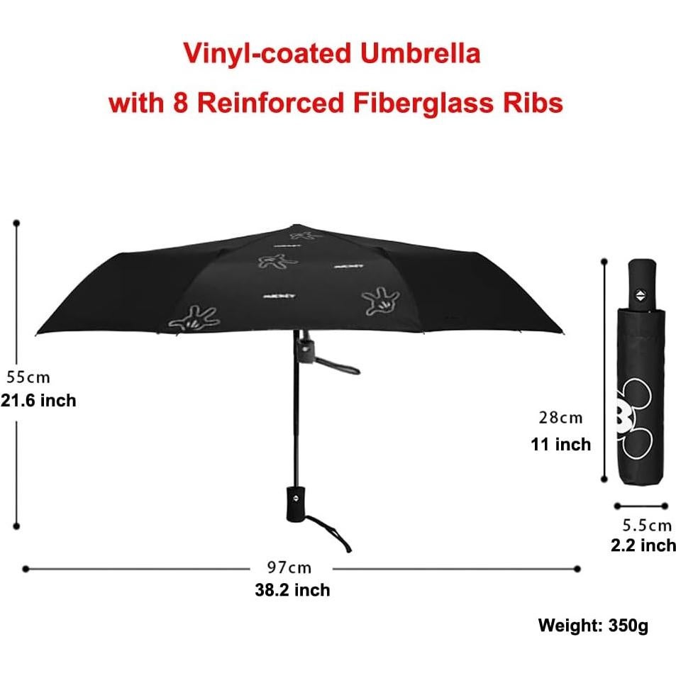 Paraguas de Golf Compacto Finex Mickey Azul Plegable Automático