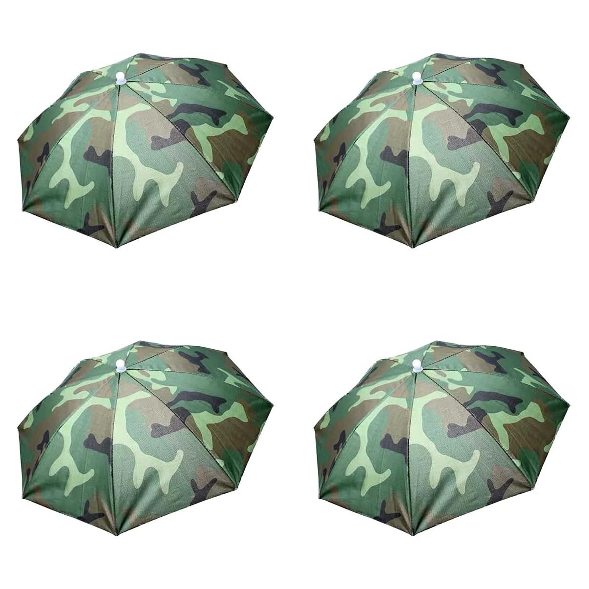Sombreros Paraguas Plegables Camuflaje 4PCS para Sol y Lluvia