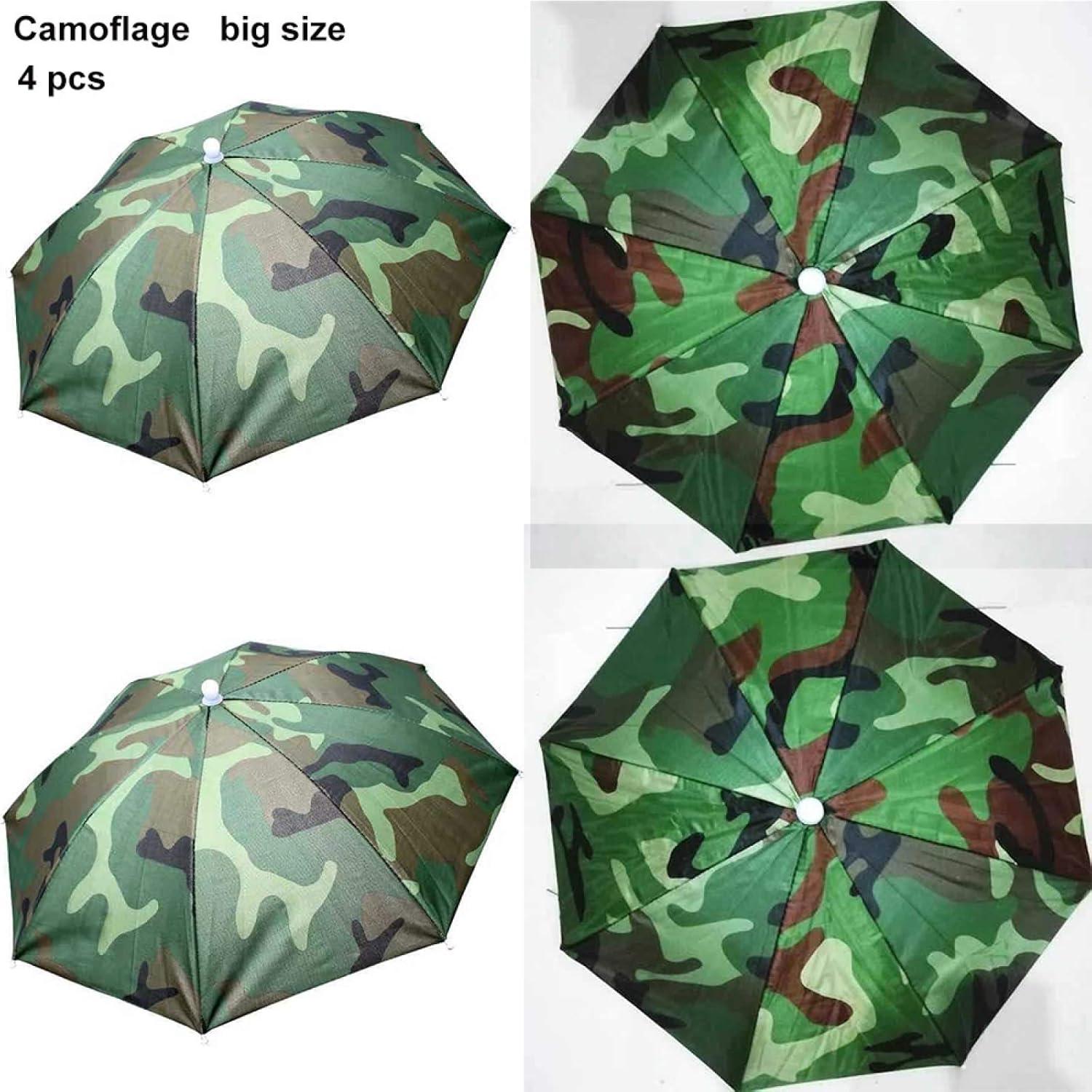Sombreros Paraguas Plegables Camuflaje 4PCS para Sol y Lluvia