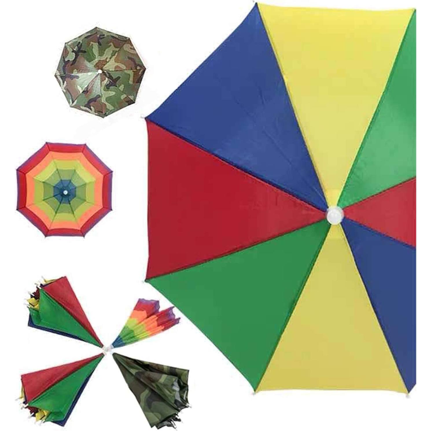 Sombreros Paraguas Plegables Camuflaje 4PCS para Sol y Lluvia
