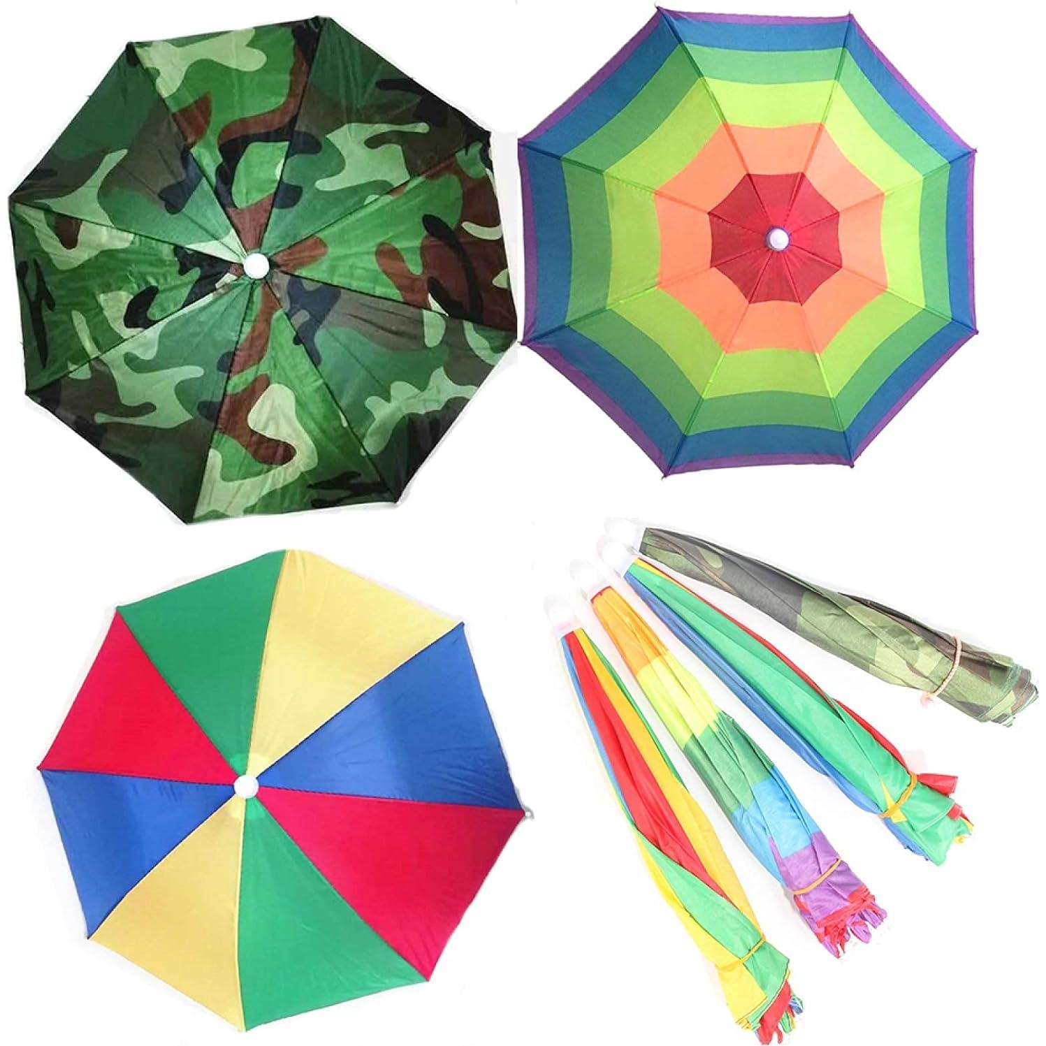 Sombreros Paraguas Plegables Camuflaje 4PCS para Sol y Lluvia