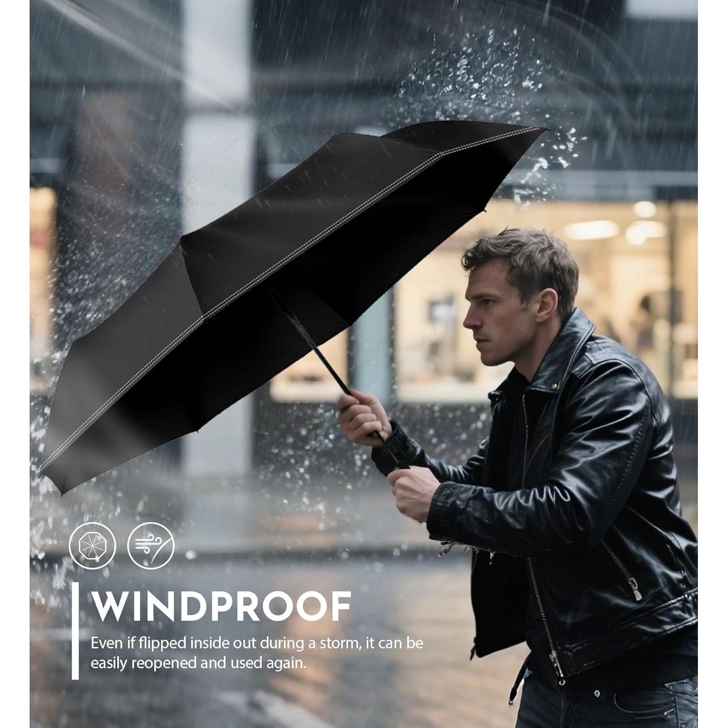 Paraguas Mini Lila a Prueba de Viento Compacto 18.6 cm