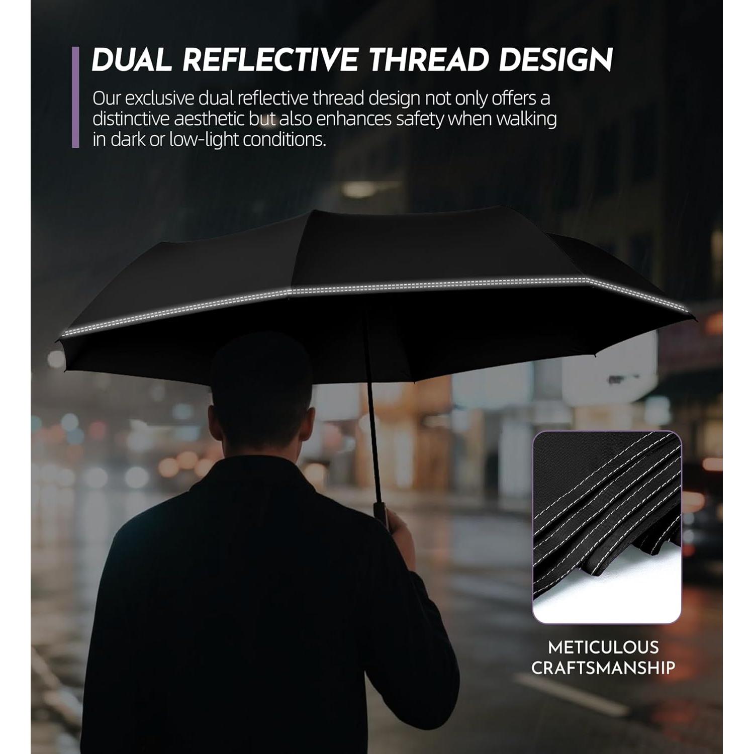 Paraguas Mini Lila a Prueba de Viento Compacto 18.6 cm