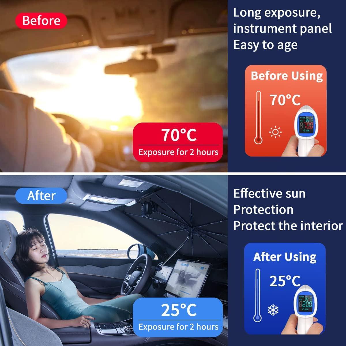 Sombrilla para Parabrisas Tesla Model X Sawuaa Plegable UV