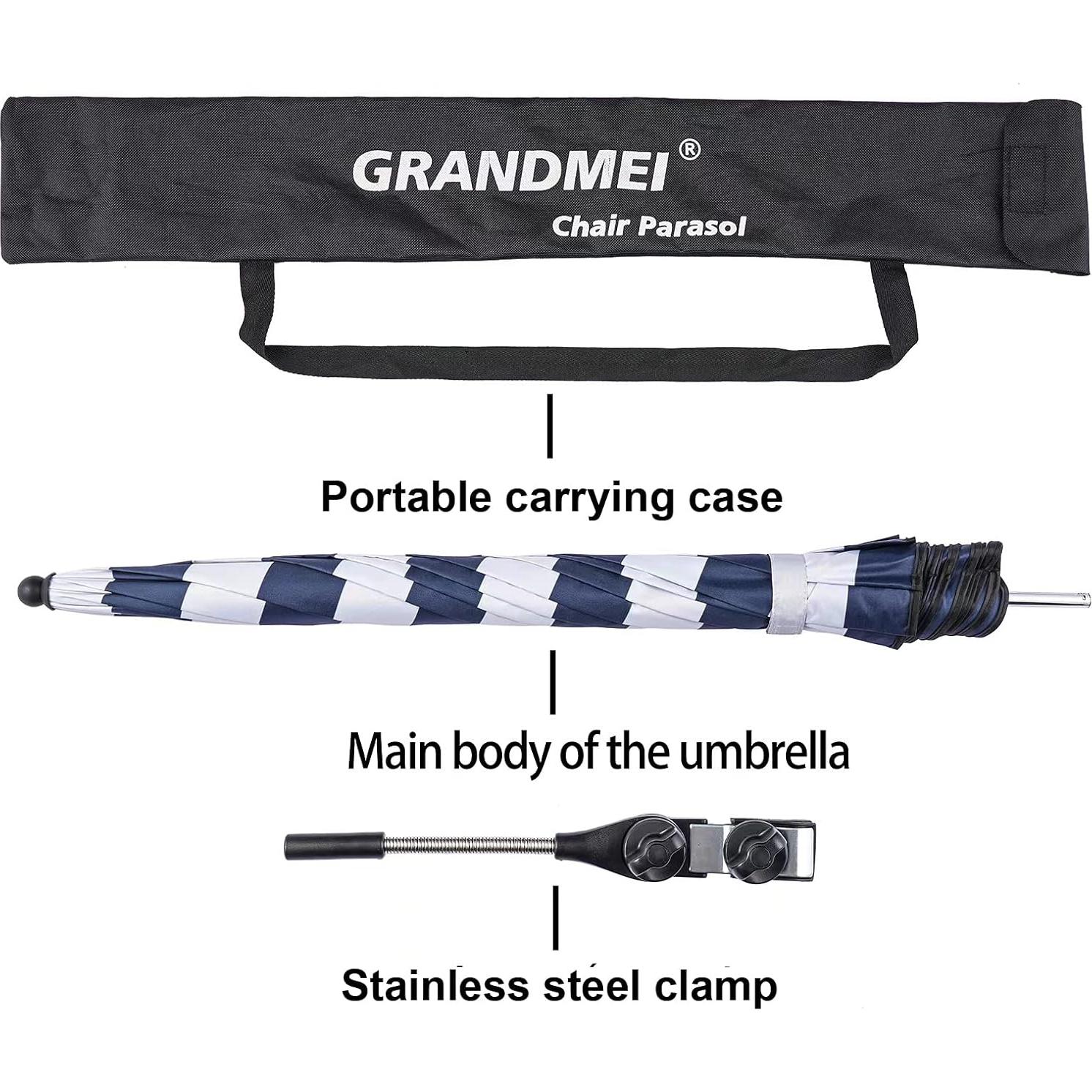 Paraguas de Silla con Abrazadera GRANDMEI 116.84 cm UV 50+