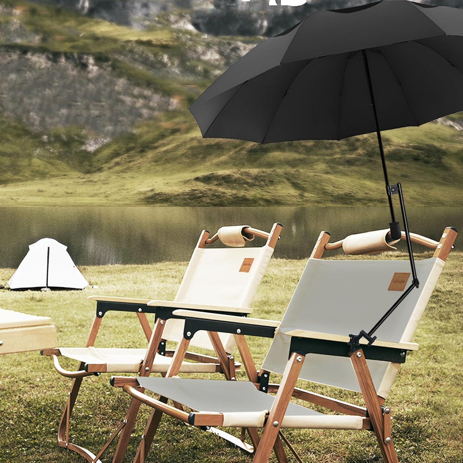 Sombrilla de Patio DUOUPA Ajustable 360° UPF 50+ Negra