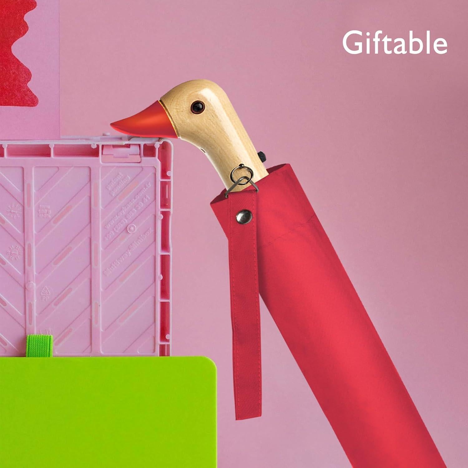 Paraguas Compacto de Viaje con Mango de Pato - Azul