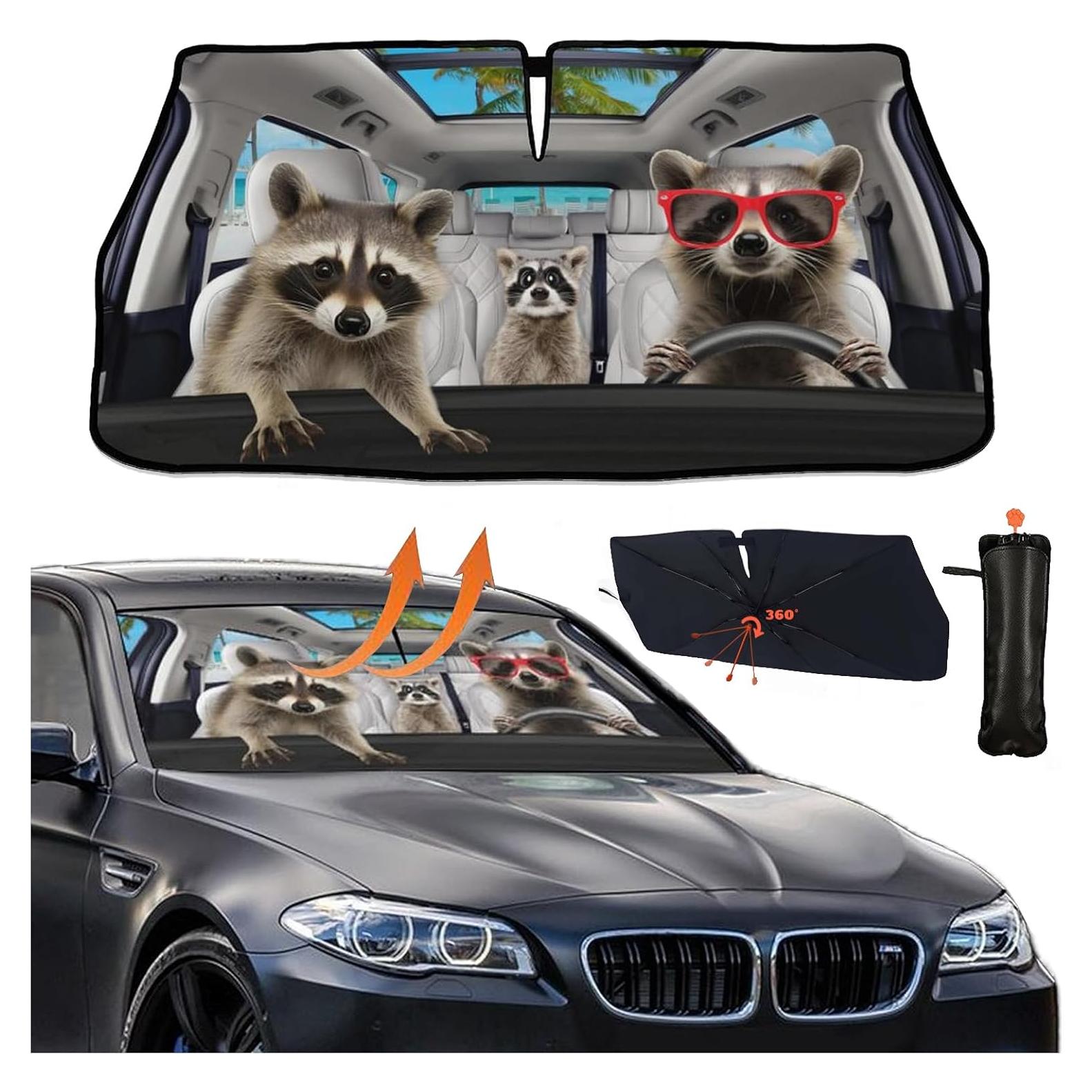 Paraguas Sombra para Parabrisas Raccoon 144.78x76.2 cm