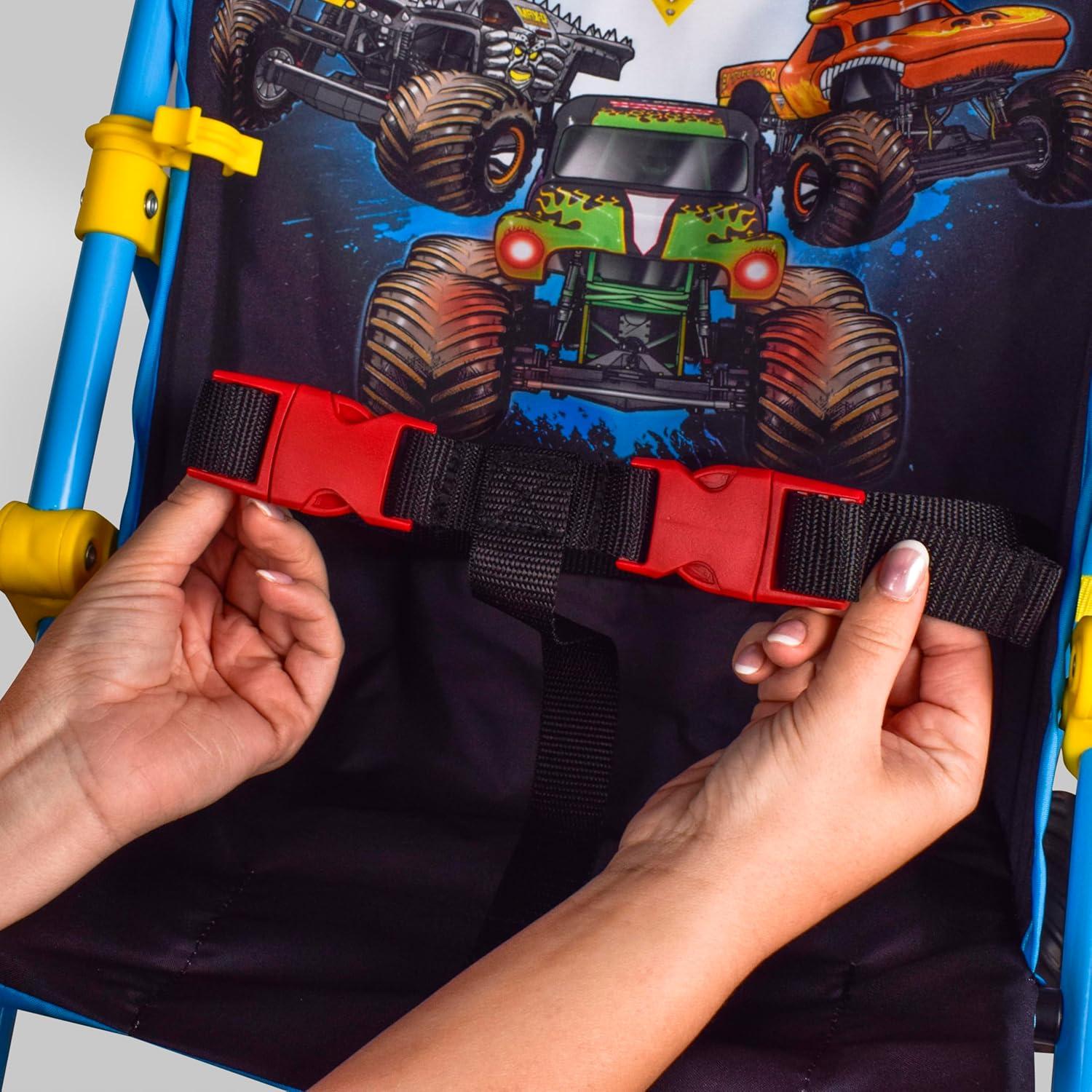 Carrito de Paseo Monster Jam Plegable Azul para Niños