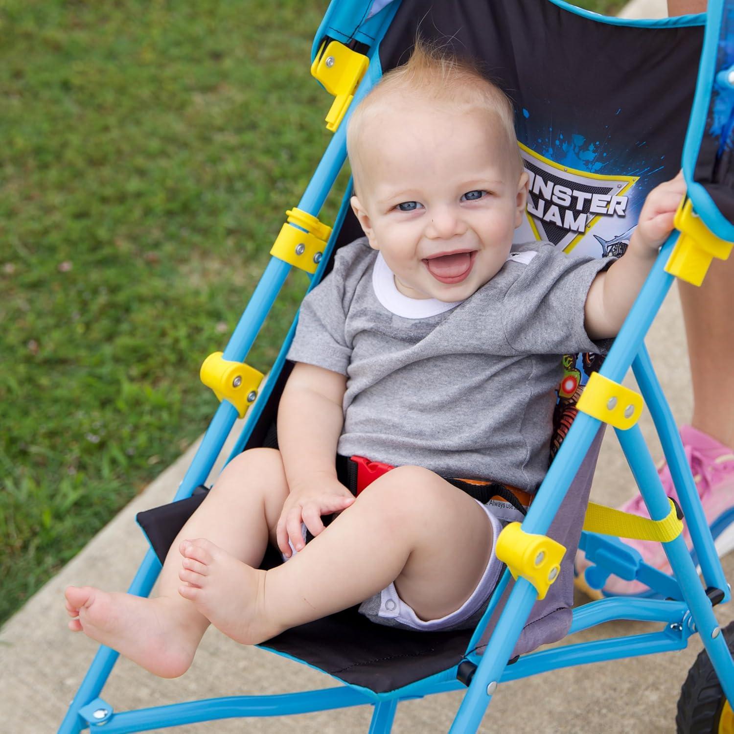 Carrito de Paseo Monster Jam Plegable Azul para Niños