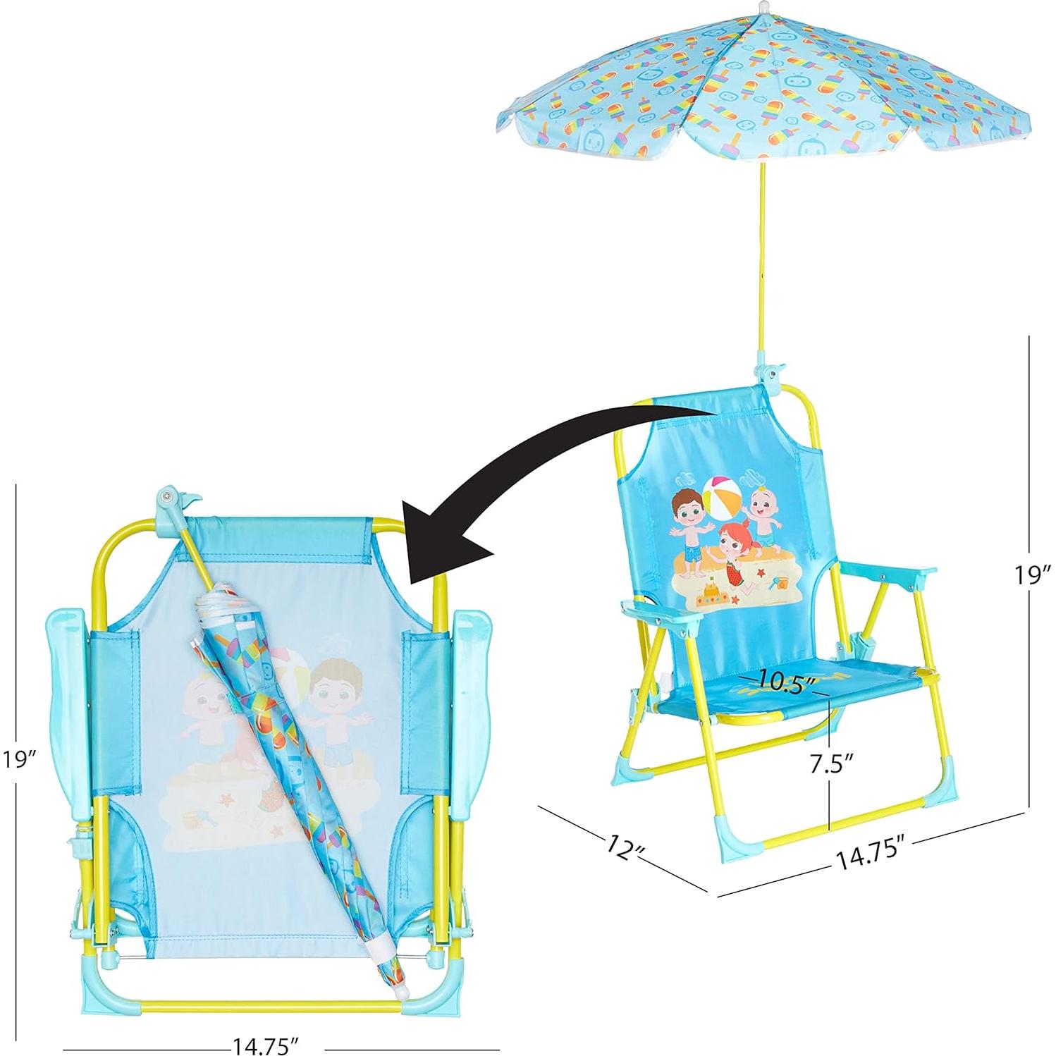 Silla de Playa Plegable Idea Nuova Cocomelon con Paraguas