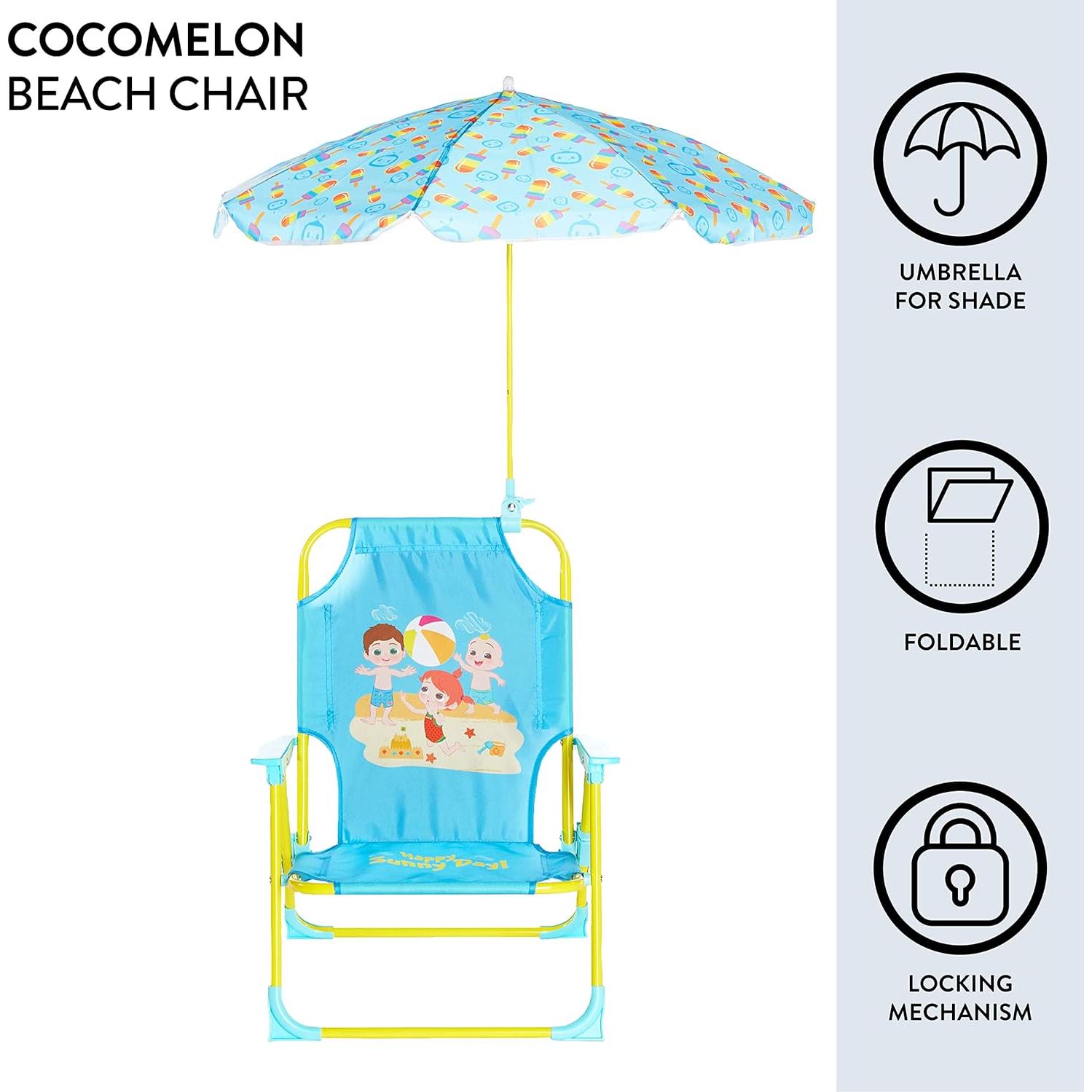 Silla de Playa Plegable Idea Nuova Cocomelon con Paraguas