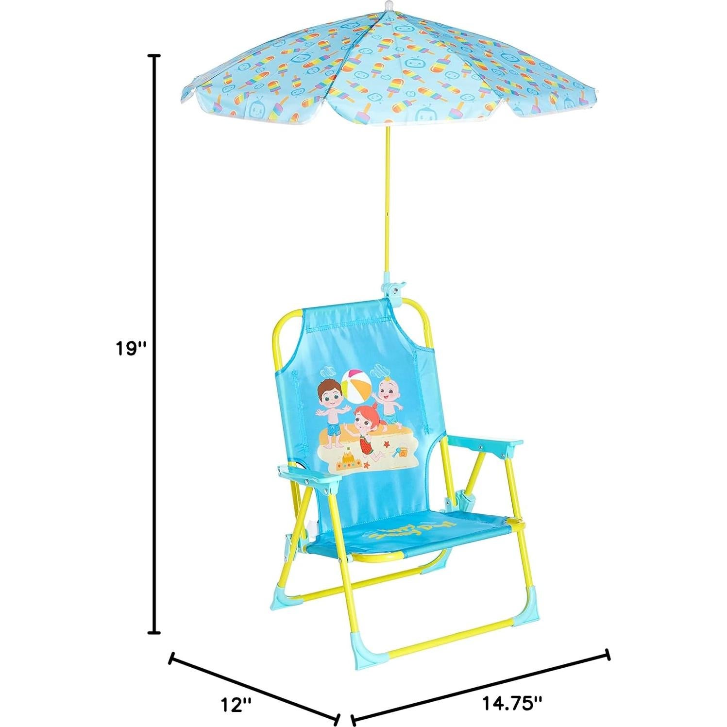 Silla de Playa Plegable Idea Nuova Cocomelon con Paraguas