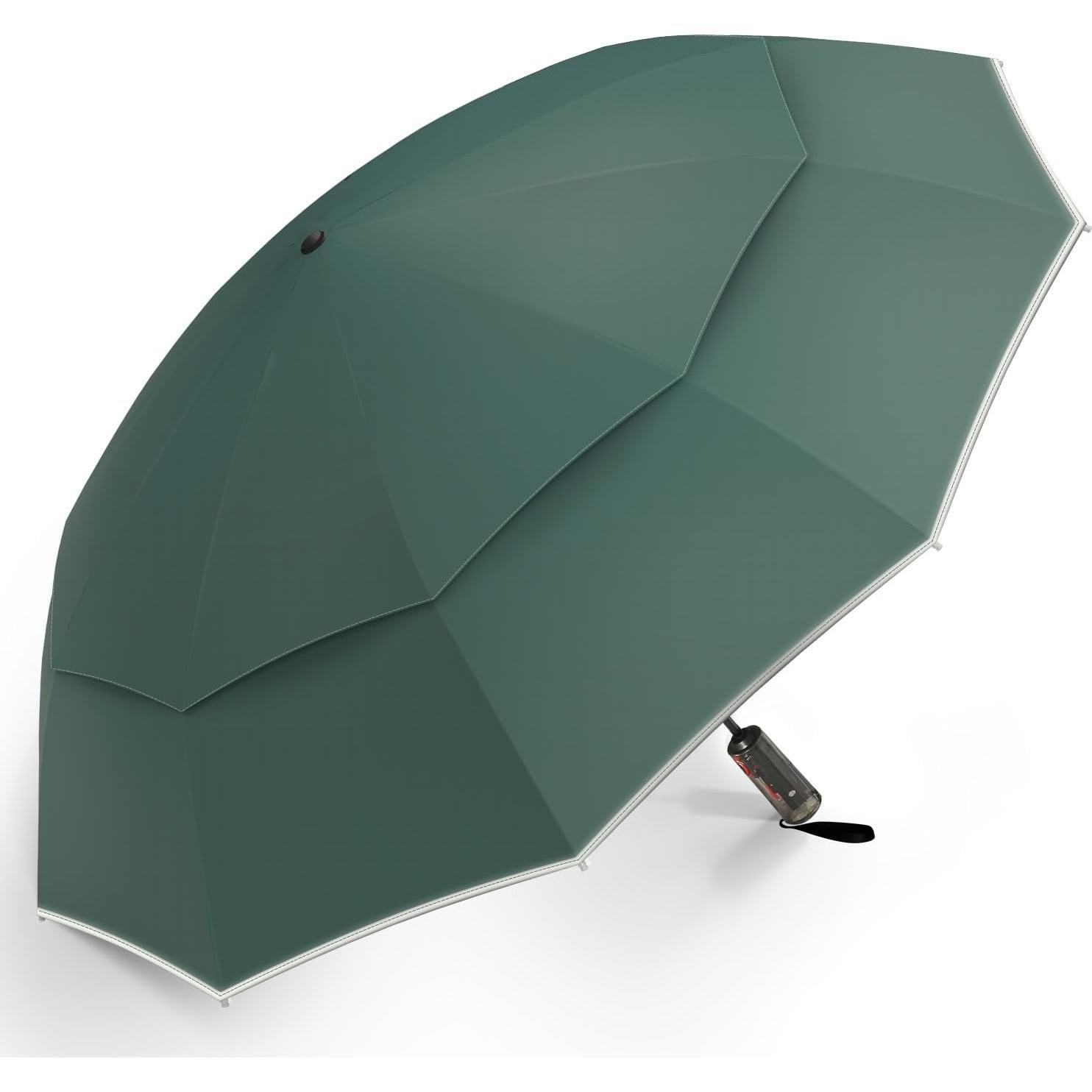 Paraguas Compacto Urvoix Verde Salvia 10 Varillas Antiviento