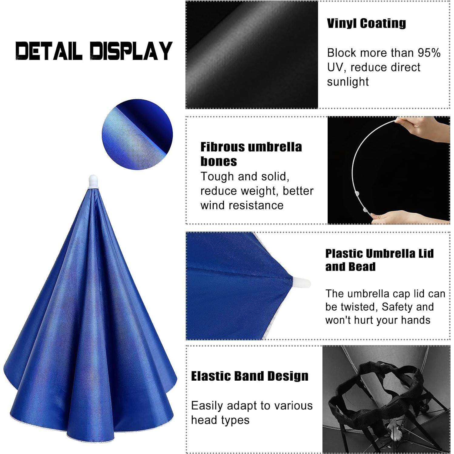 Paquete de 4 Sombreros Paraguas MUFEKUM Plegables 69cm