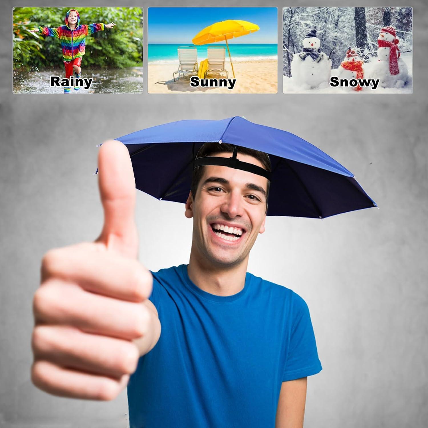 Paquete de 4 Sombreros Paraguas MUFEKUM Plegables 69cm