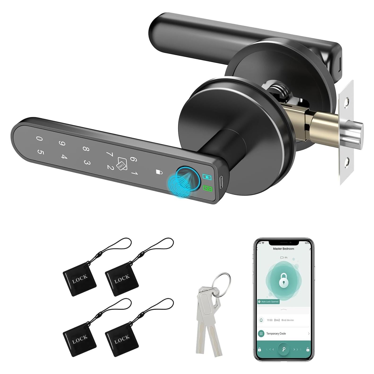 Cerradura Inteligente Foxgard con Huella Dactilar 5 en 1