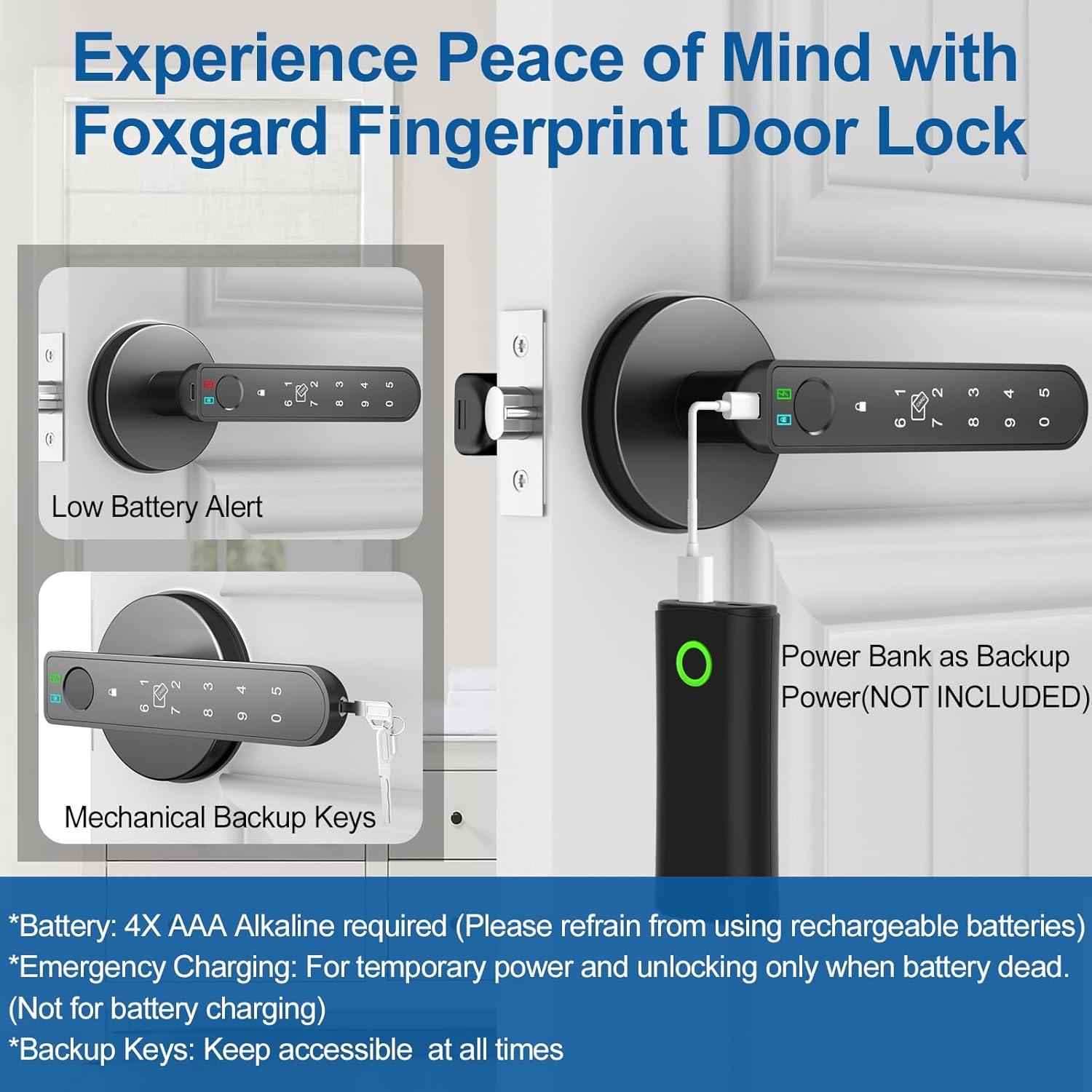 Cerradura Inteligente Foxgard con Huella Dactilar 5 en 1