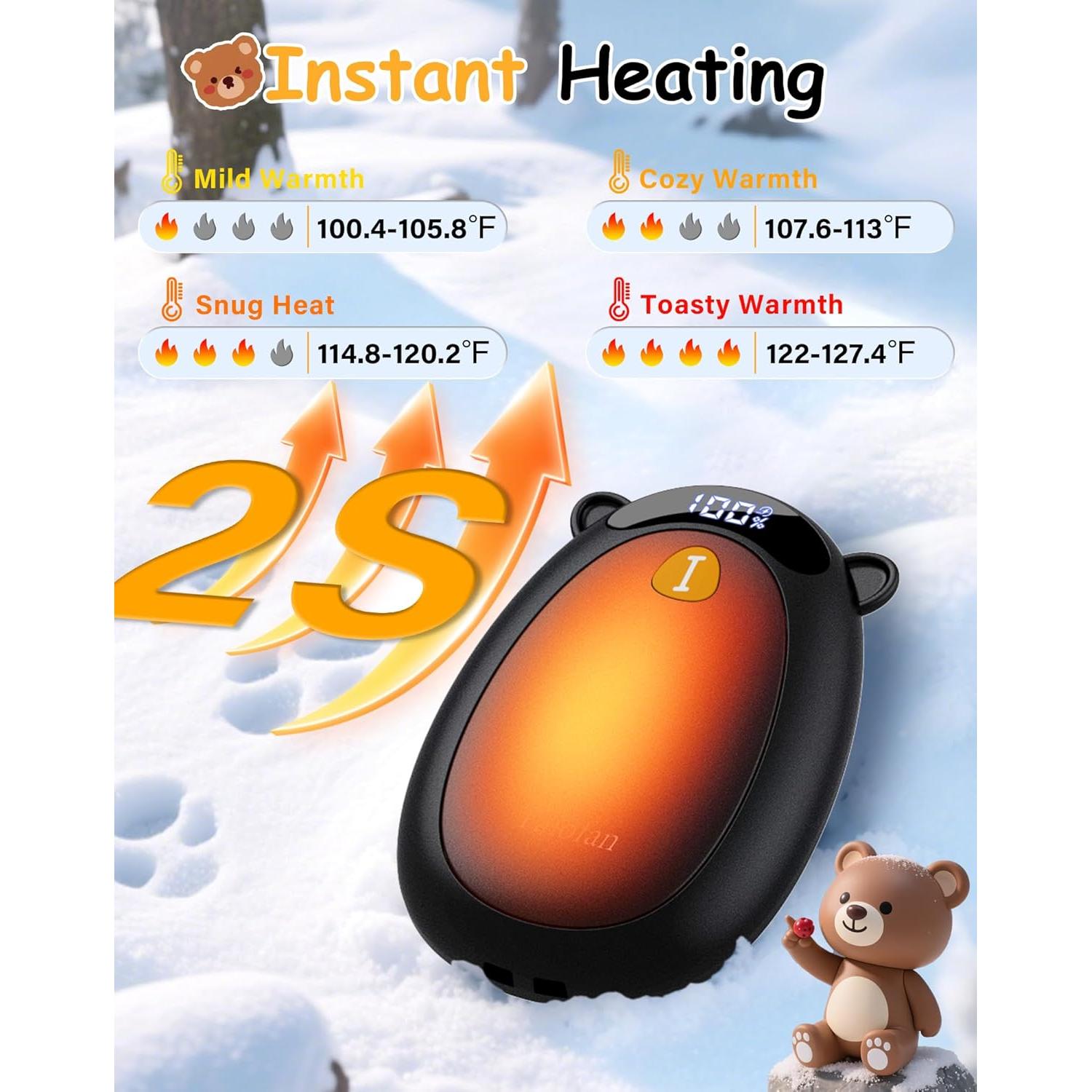 Calentadores de Manos Eléctricos Taiofan BR07, 2 Paquete, Recargables