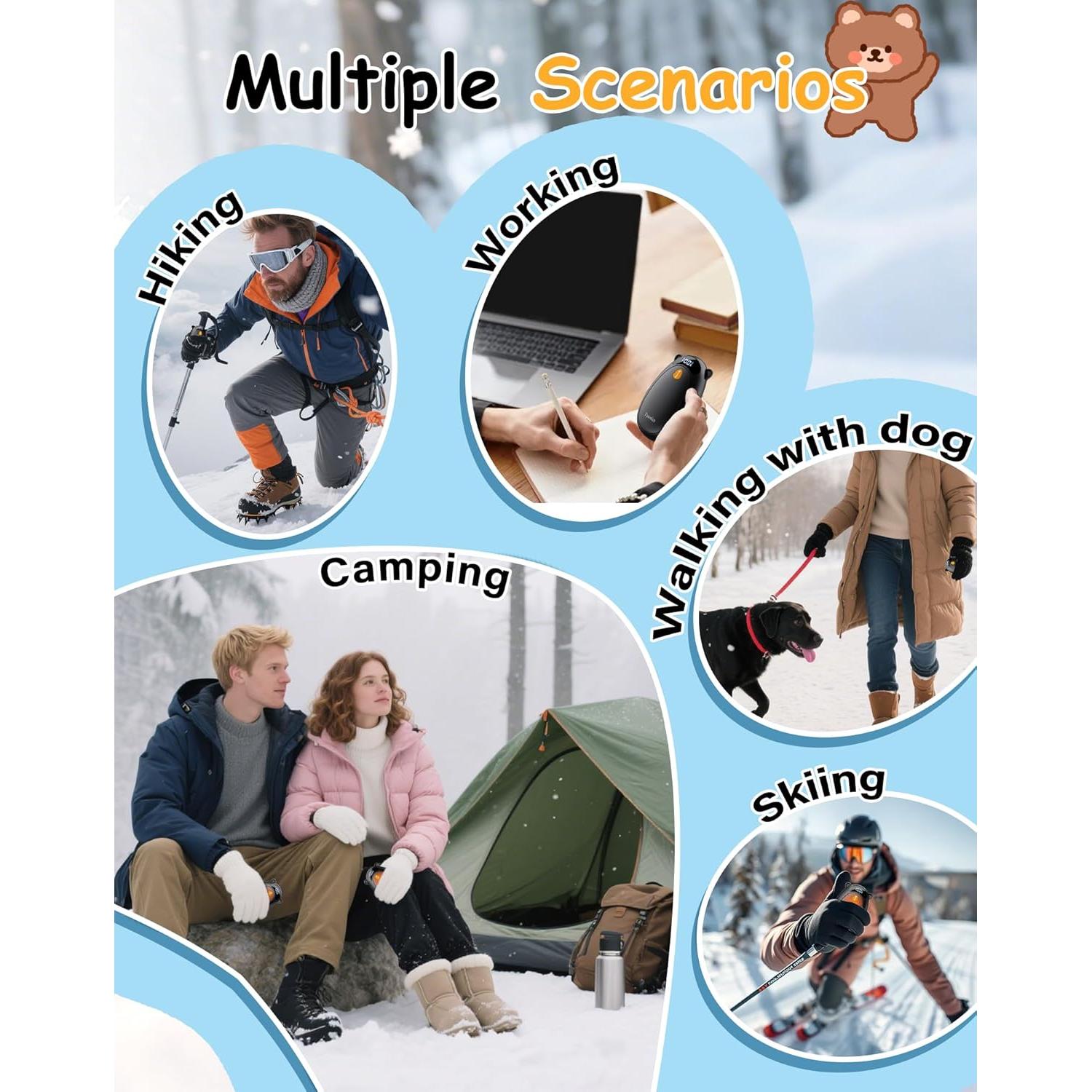 Calentadores de Manos Eléctricos Taiofan BR07, 2 Paquete, Recargables