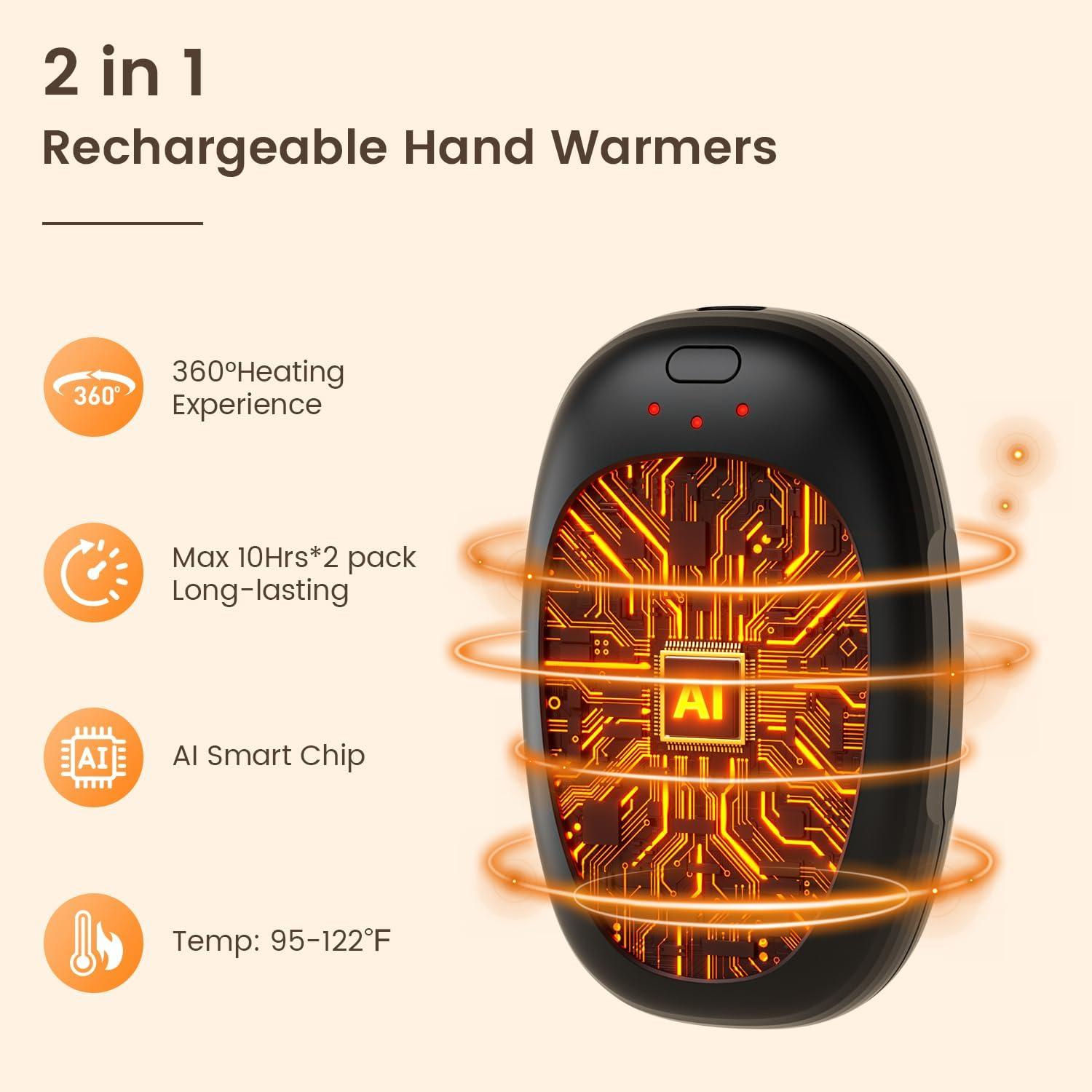 Calentadores de Manos Recargables infray TR01 - 2 Piezas USB