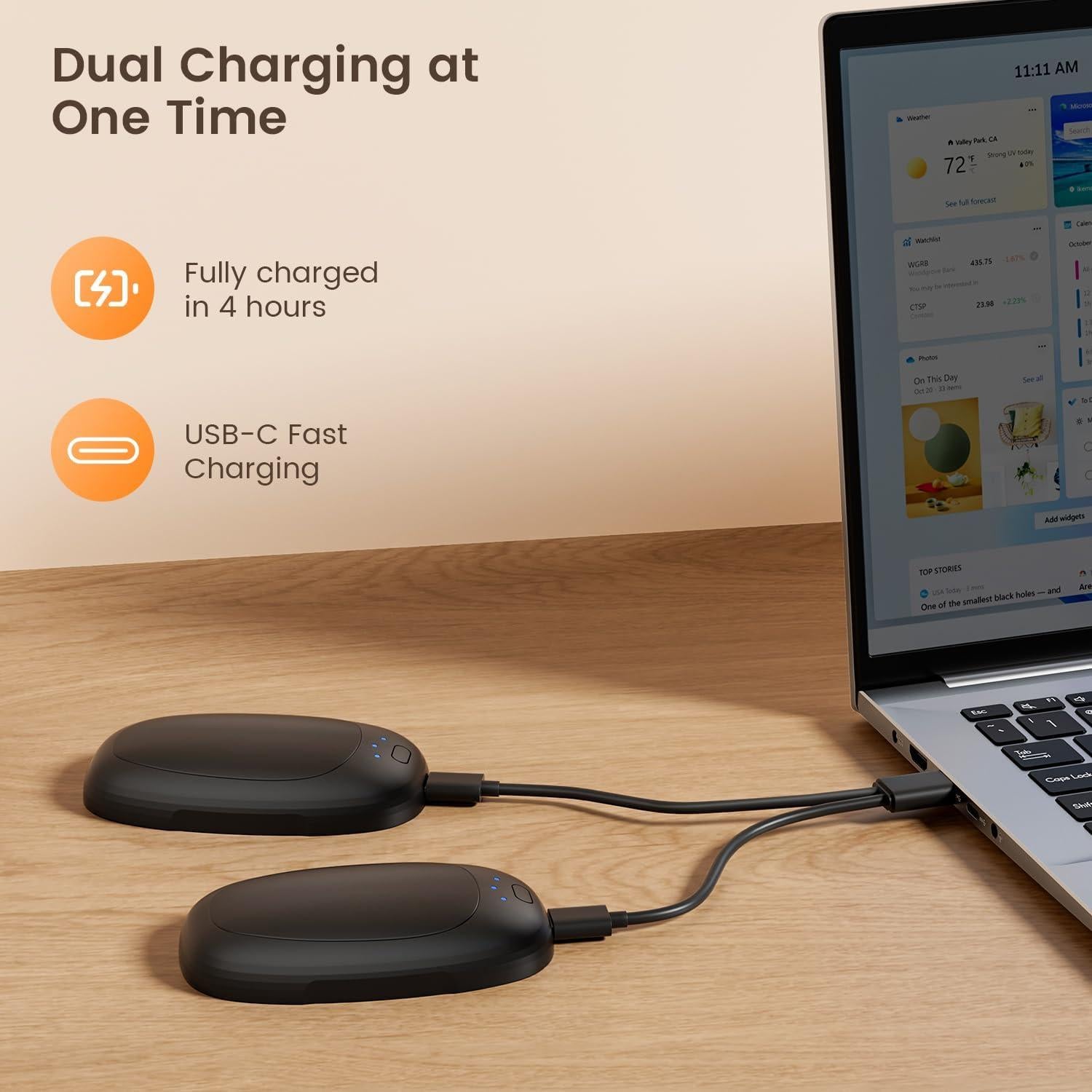 Calentadores de Manos Recargables infray TR01 - 2 Piezas USB