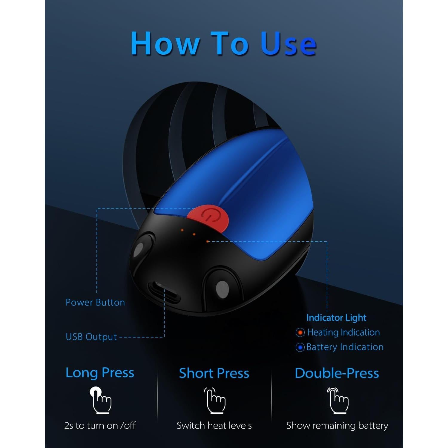 Calentadores de Manos Recargables HAWANA TT-05, 2 Piezas, 20h