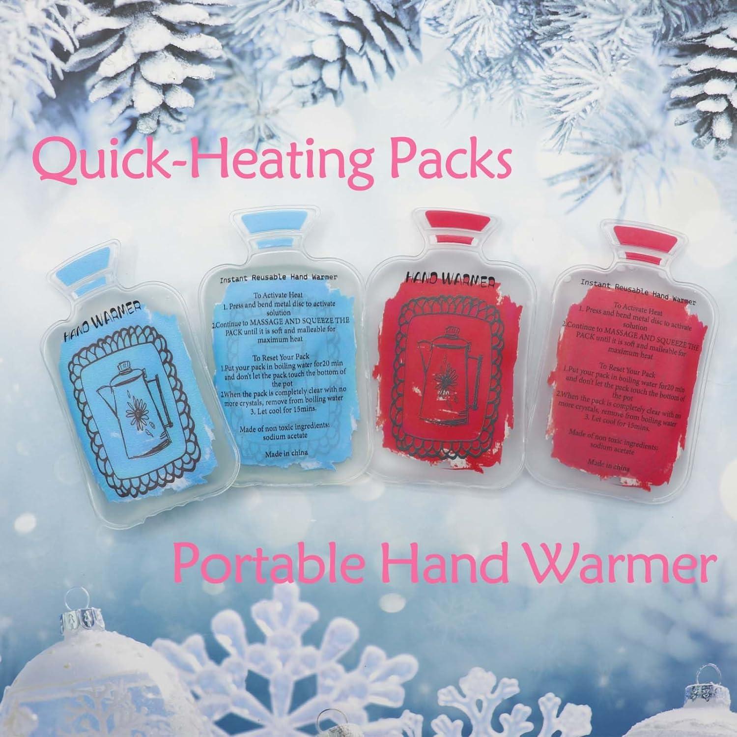 Paquete de 4 Calentadores de Manos Reutilizables Kiluiu - Rojo y Azul