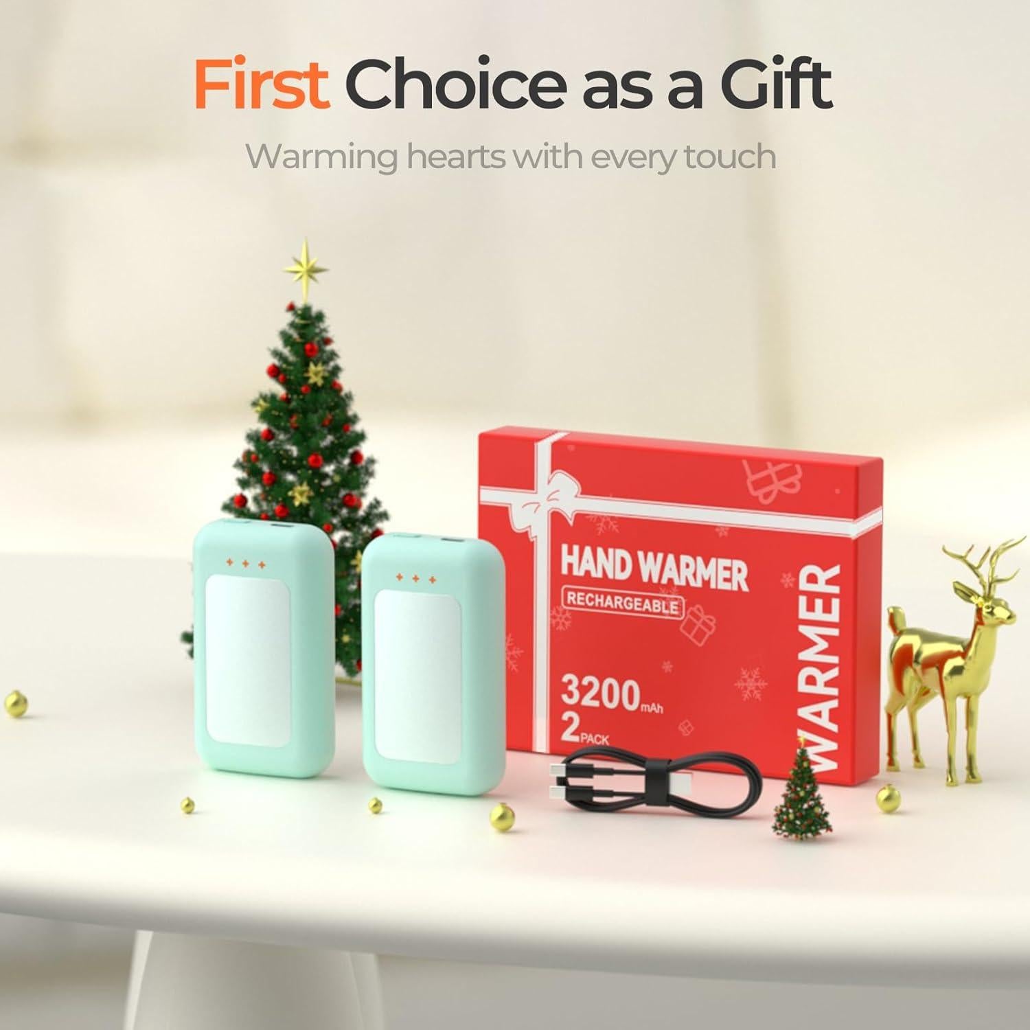 Calentadores de Manos Recargables Hotdot - Paquete de 2, Cian