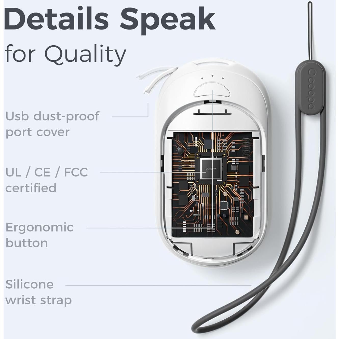 Calentadores de Manos Eléctricos OCOOPA UT3 Lite 2 Pack Recargables