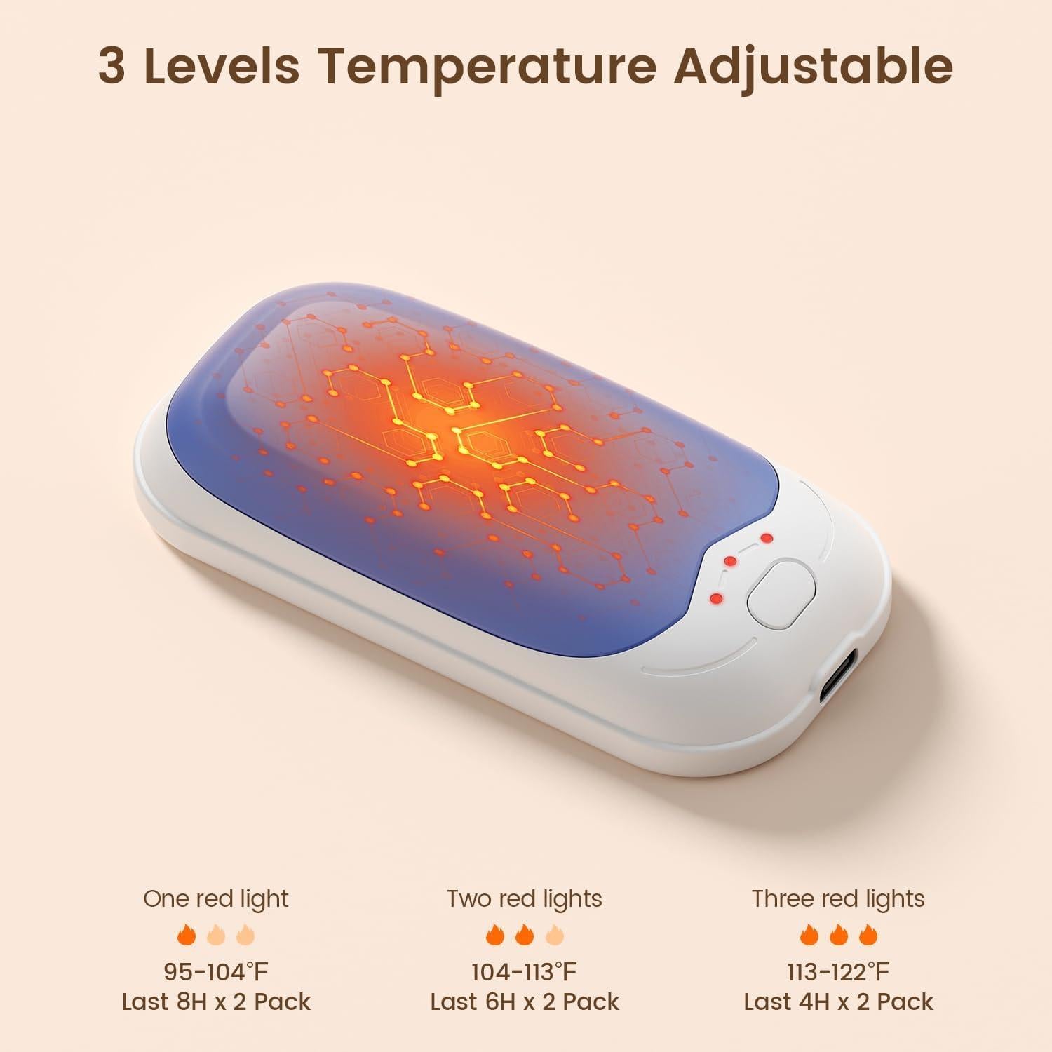 Calentadores de Manos Recargables infray MK368 USB 2 Piezas