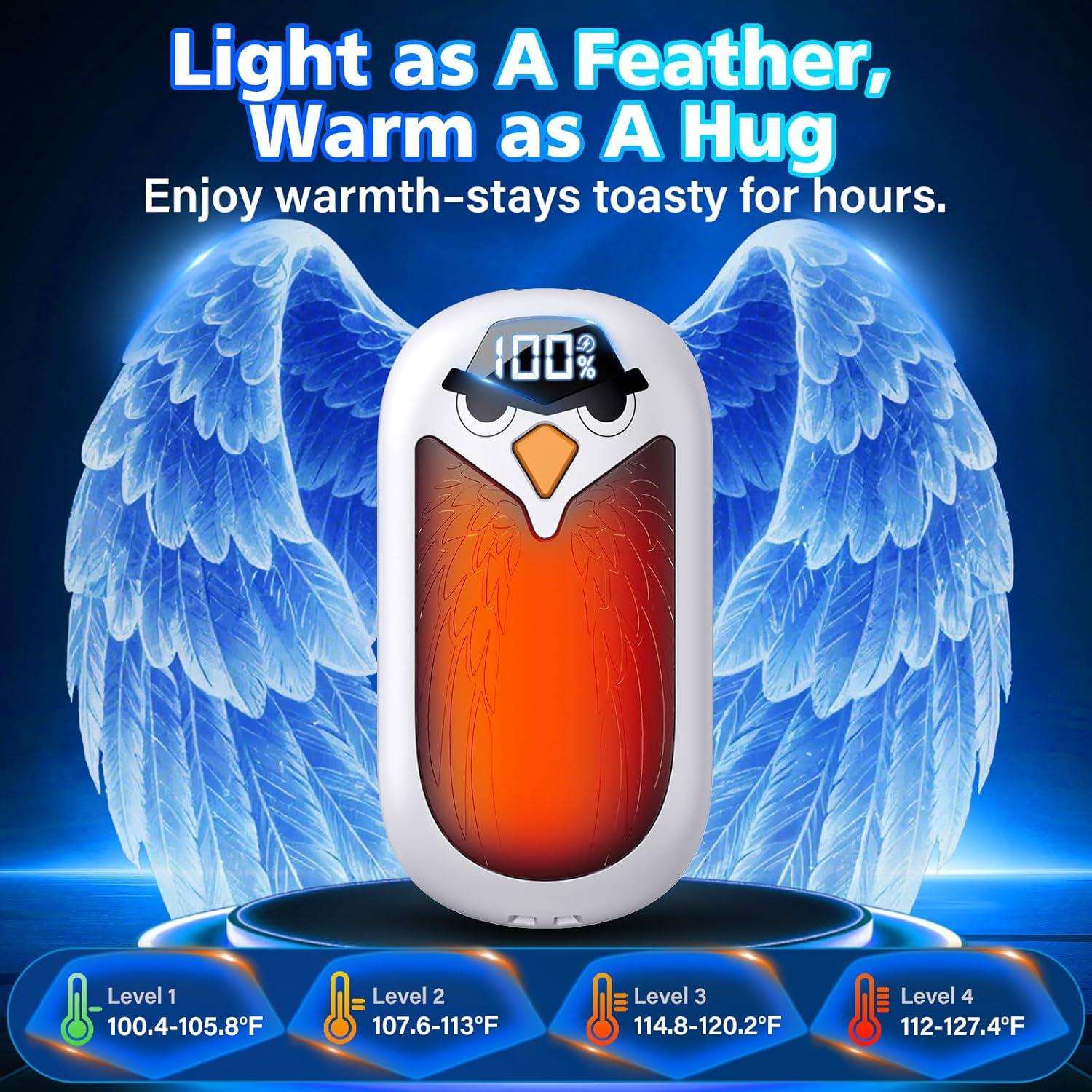 Calentadores de Manos Recargables AUIIAH YI08 2 Pzs LED 4 Niveles