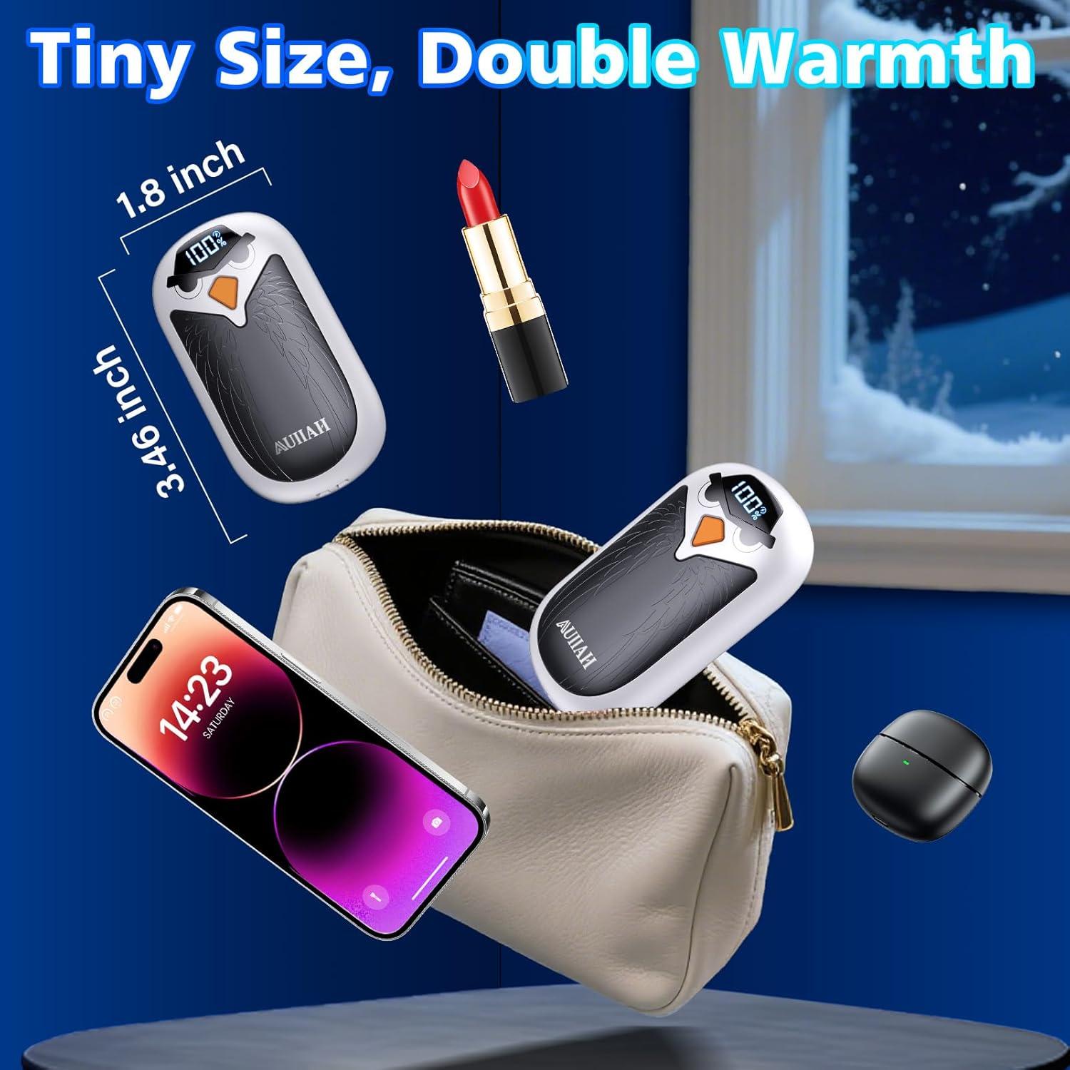 Calentadores de Manos Recargables AUIIAH YI08 2 Pzs LED 4 Niveles