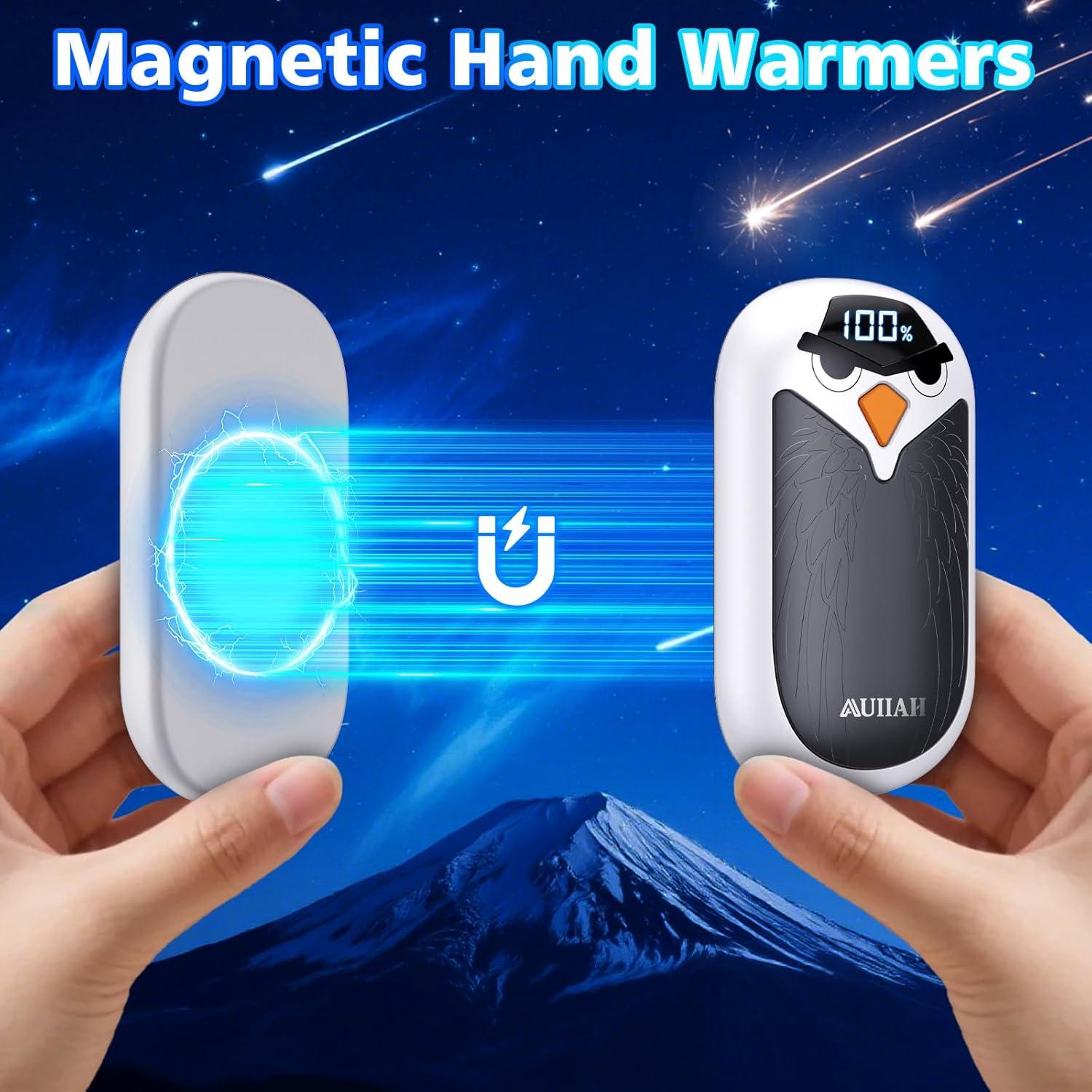 Calentadores de Manos Recargables AUIIAH YI08 2 Pzs LED 4 Niveles