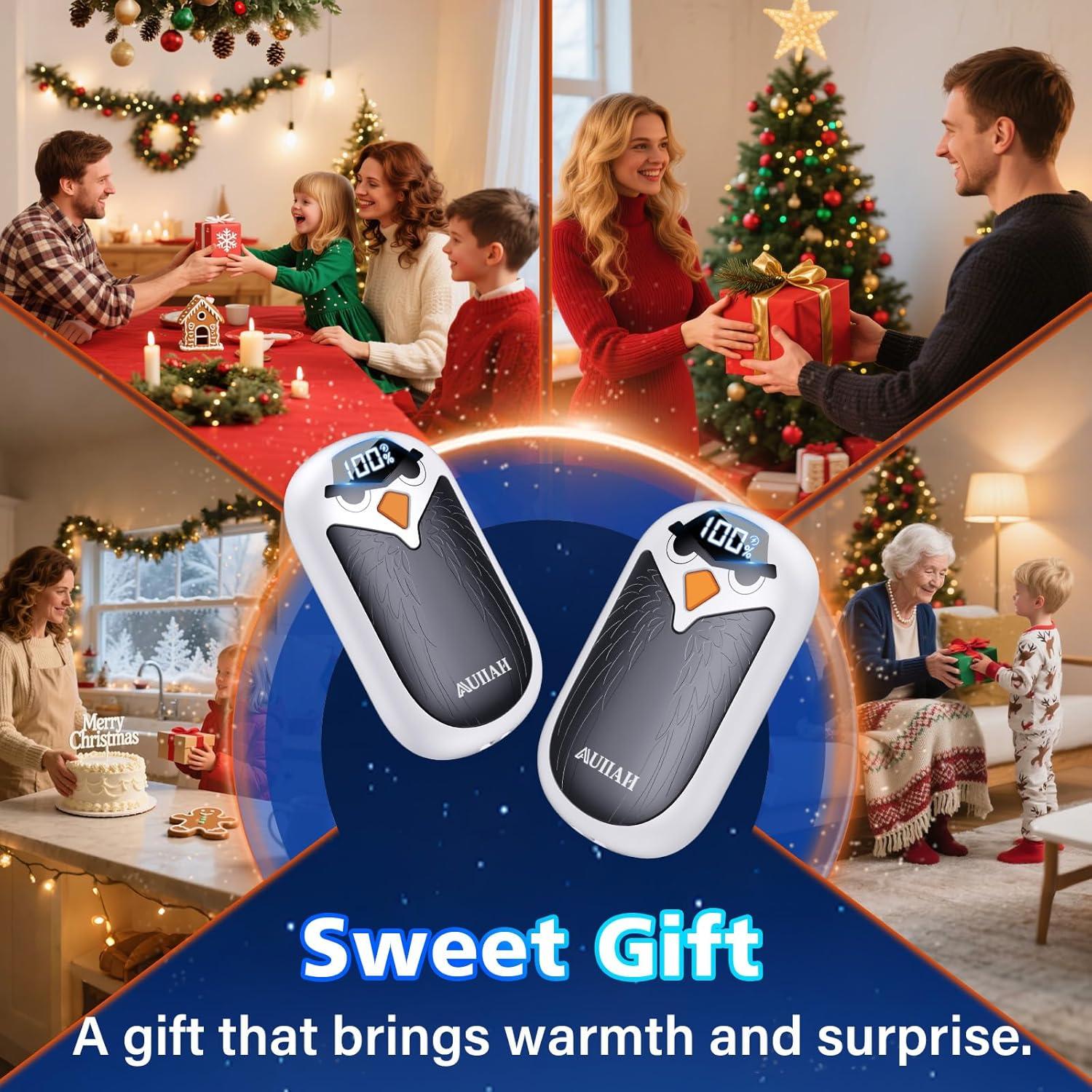 Calentadores de Manos Recargables AUIIAH YI08 2 Pzs LED 4 Niveles