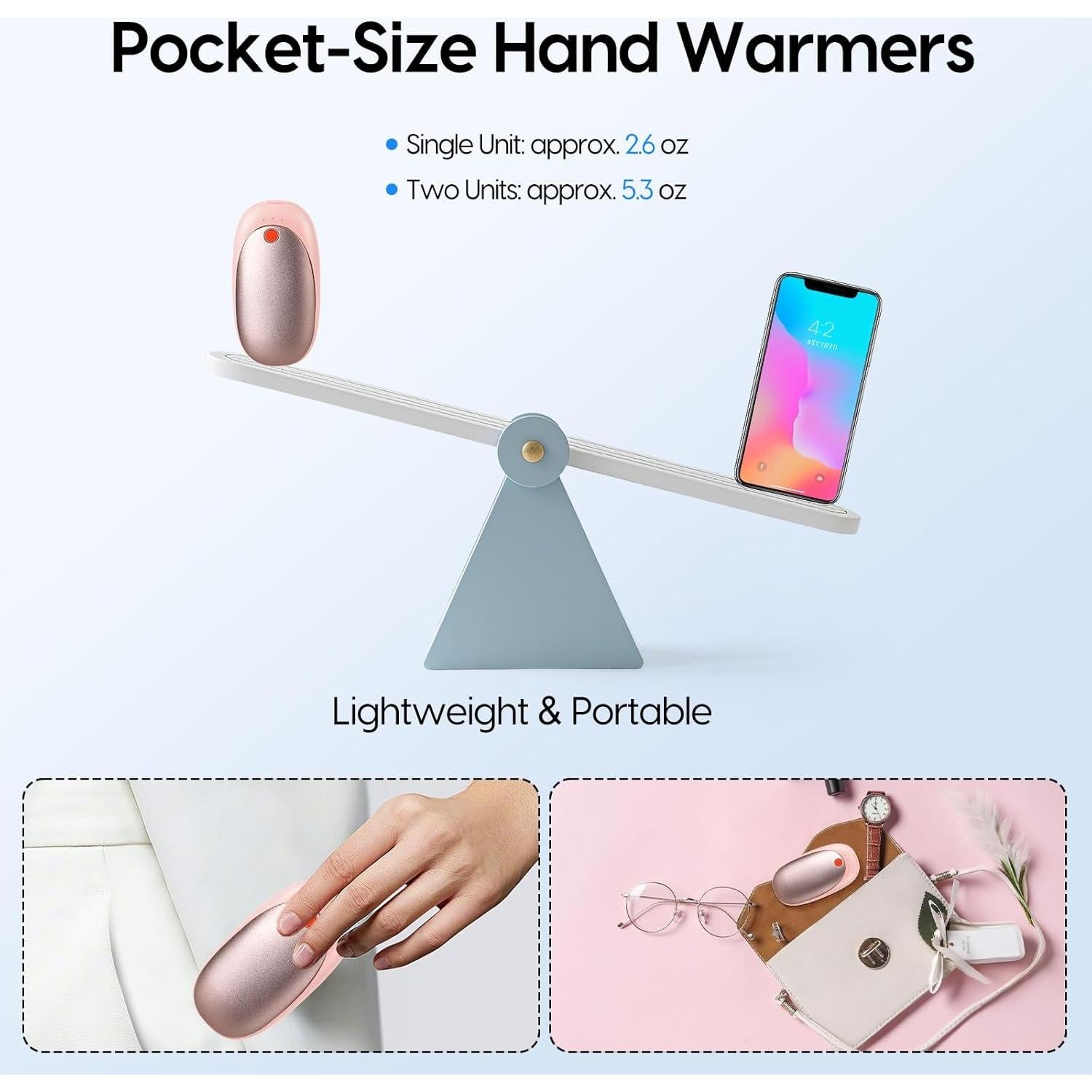 Calentadores de Manos Recargables GOSALISU N18 6000mAh 2 Piezas